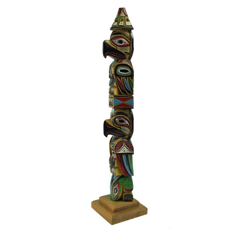 Carved Ditidaht/Nuu-Chah-Nulth Totem By Raymond Williams For Sale