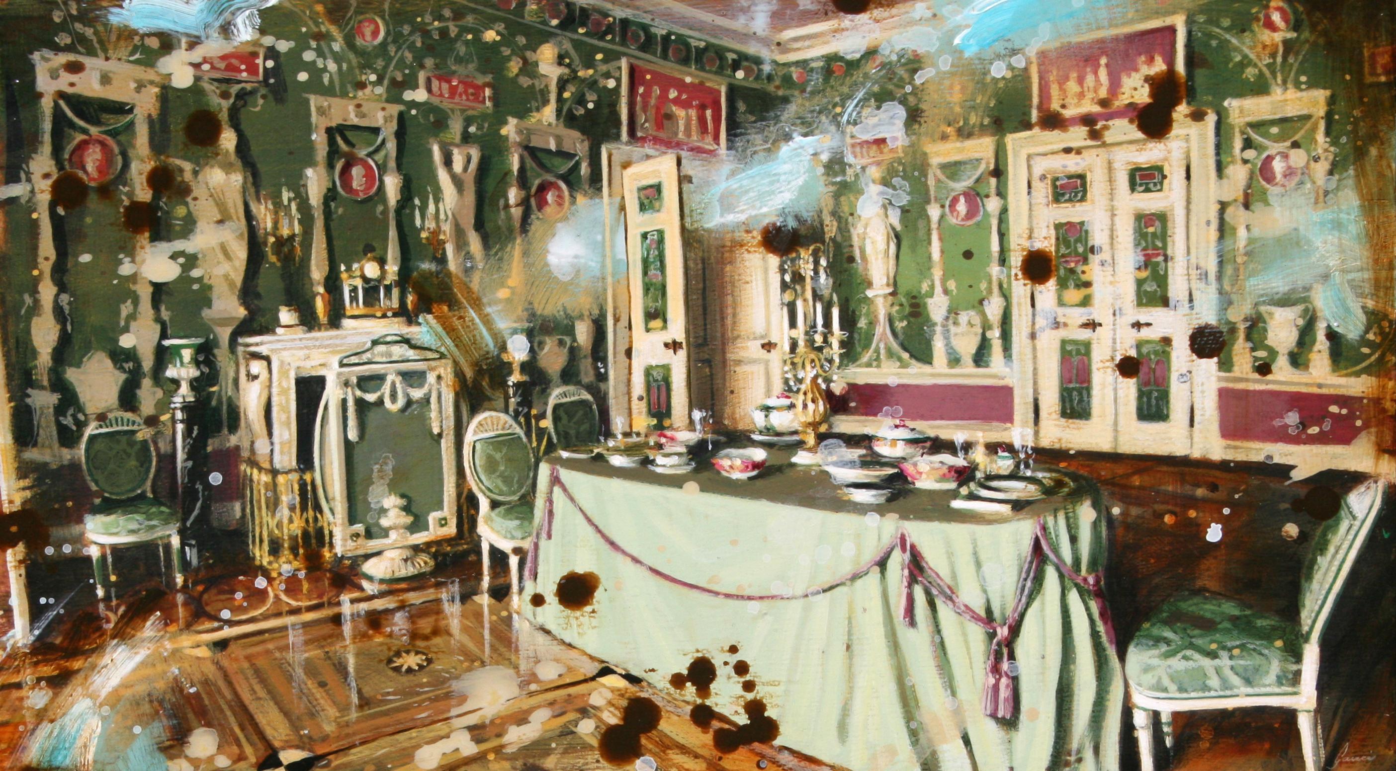 T.M. Glass Interior Painting - The Green Dining Room, Tsarskoye Selo