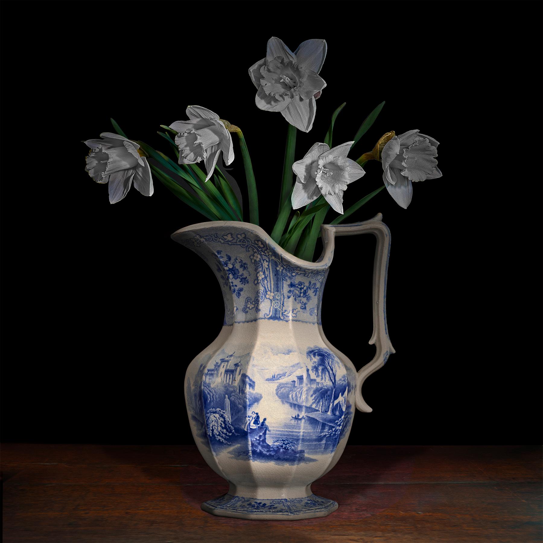 T.M. Glass Still-Life Photograph - Narcissus in a Staffordshire Pitcher