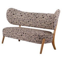 TMBO Lounge Sofa in Oak and Jennifer Shorto/Kongaline & Seafoam by Mazo Design