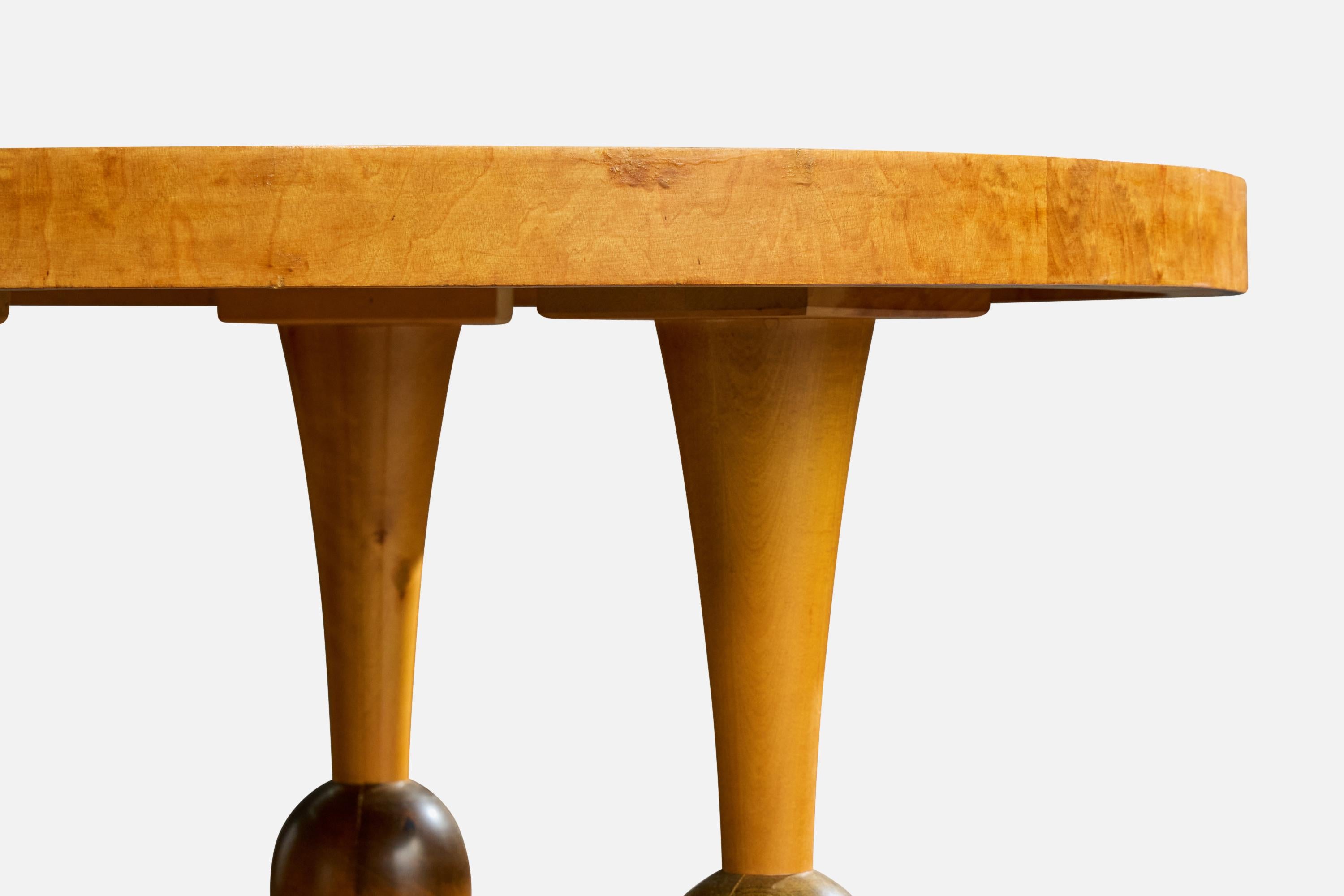 TMF, Side Table, Birch, Sweden, 1930s In Fair Condition For Sale In High Point, NC