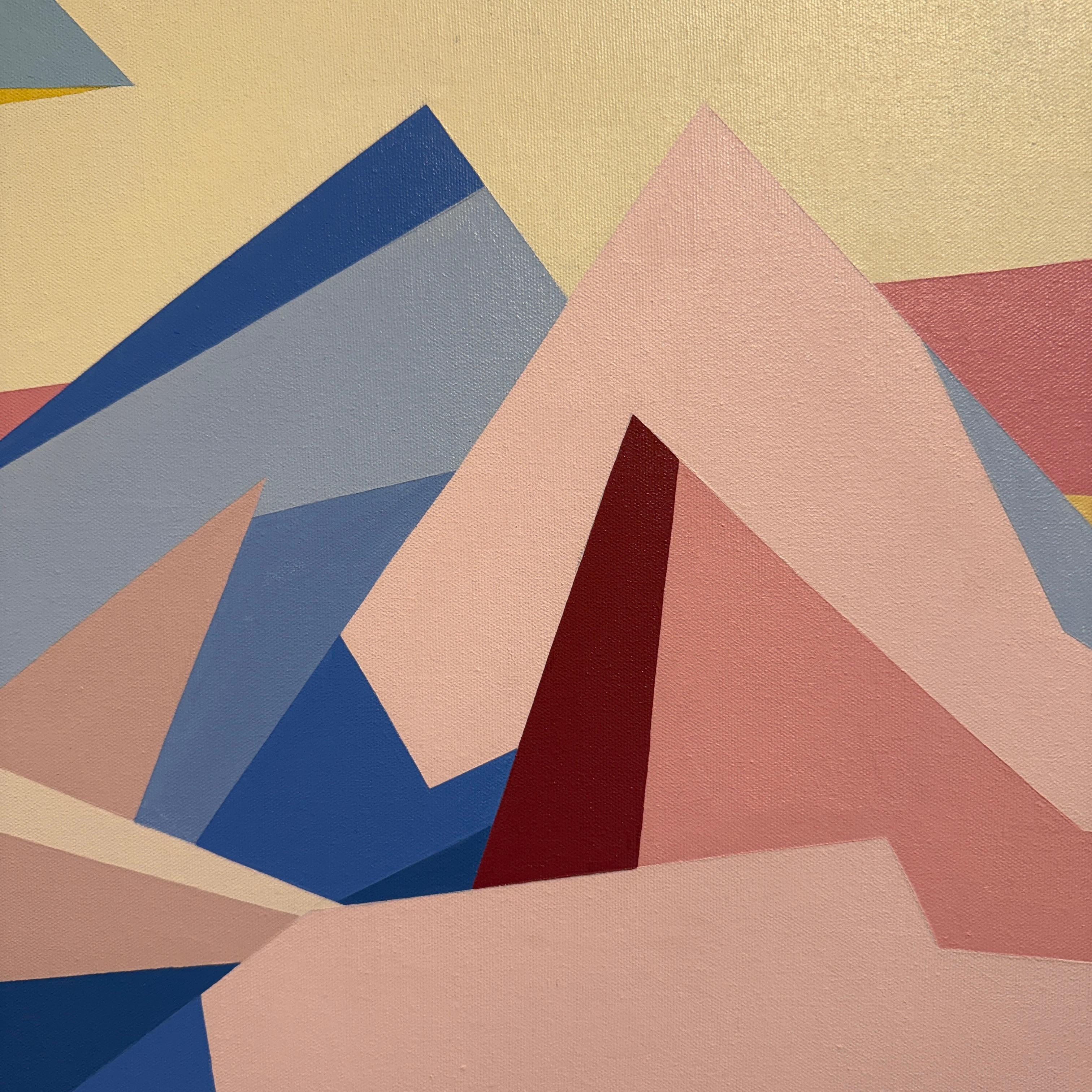 The Pink Peak - Brown Abstract Painting by TMU