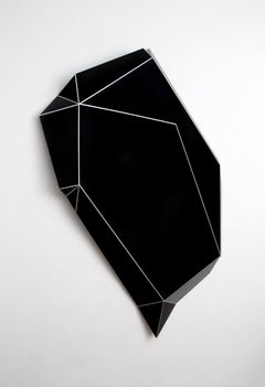"Flexia 17" Wall Sculpture- Aluminum, white, black, modernism, geometric, mcm