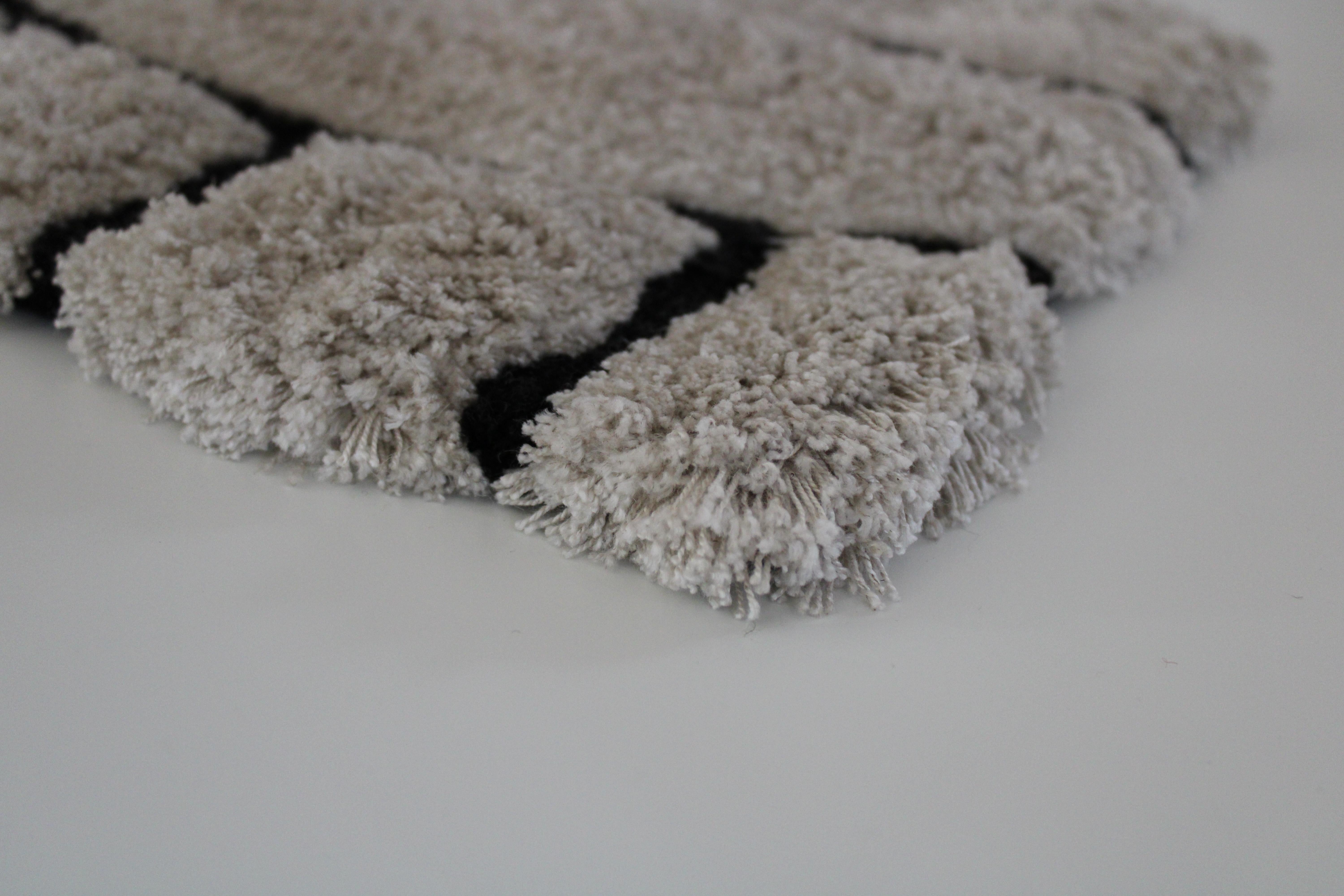 Linen To Be Hand-Tufted Cream Rug, Take Me Up Collection by Paolo Stella For Sale