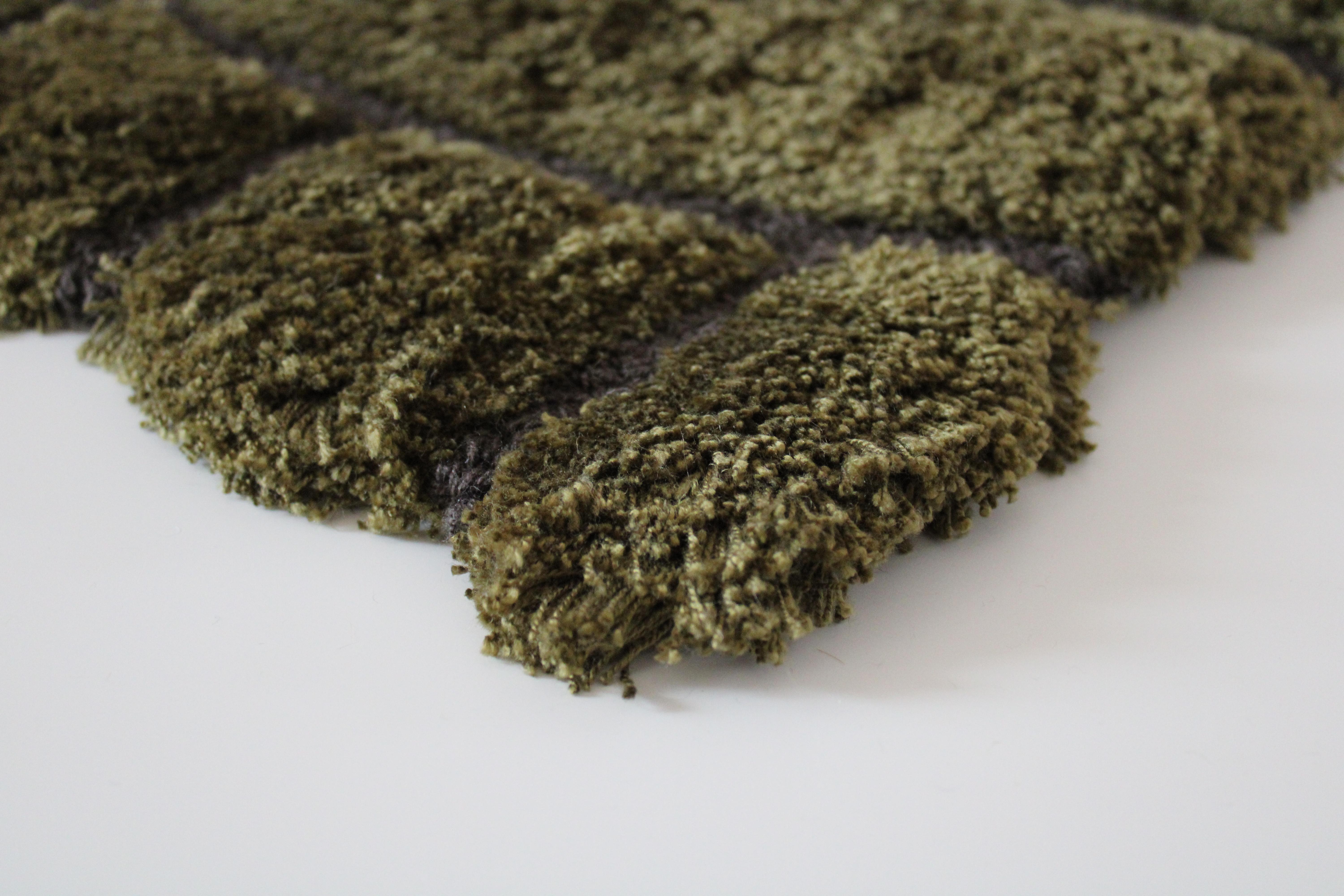 Indian To Be Hand-Tufted Green Rug, Take Me Up Collection by Paolo Stella For Sale