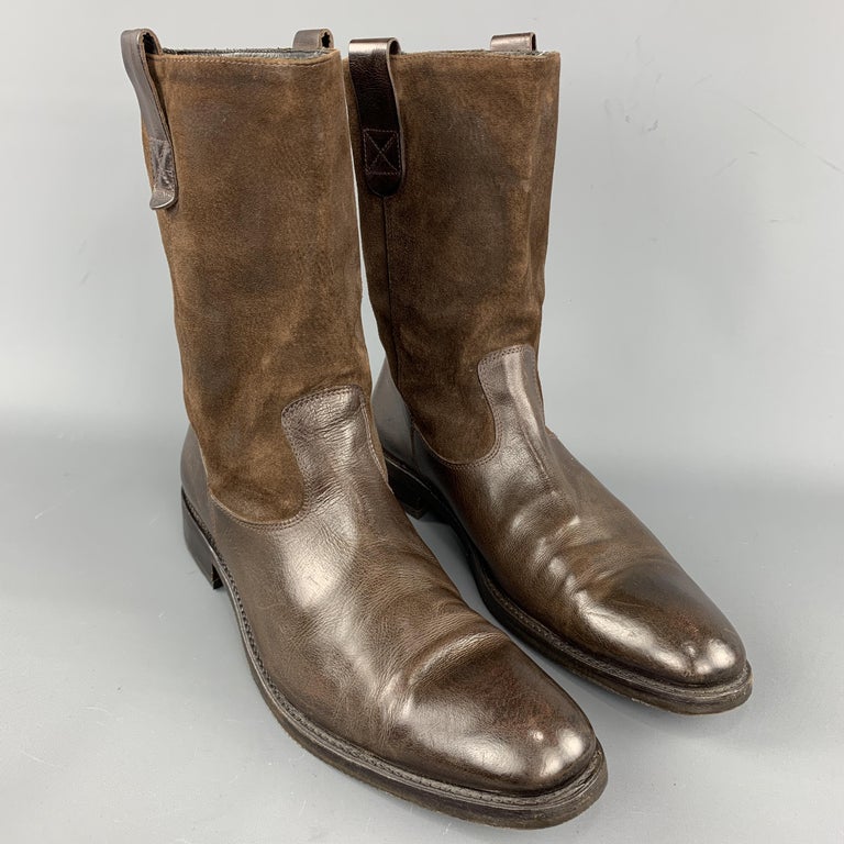 TO BOOT NY Size 11.5 Brown Solid Leather Pull On Boots at 1stDibs