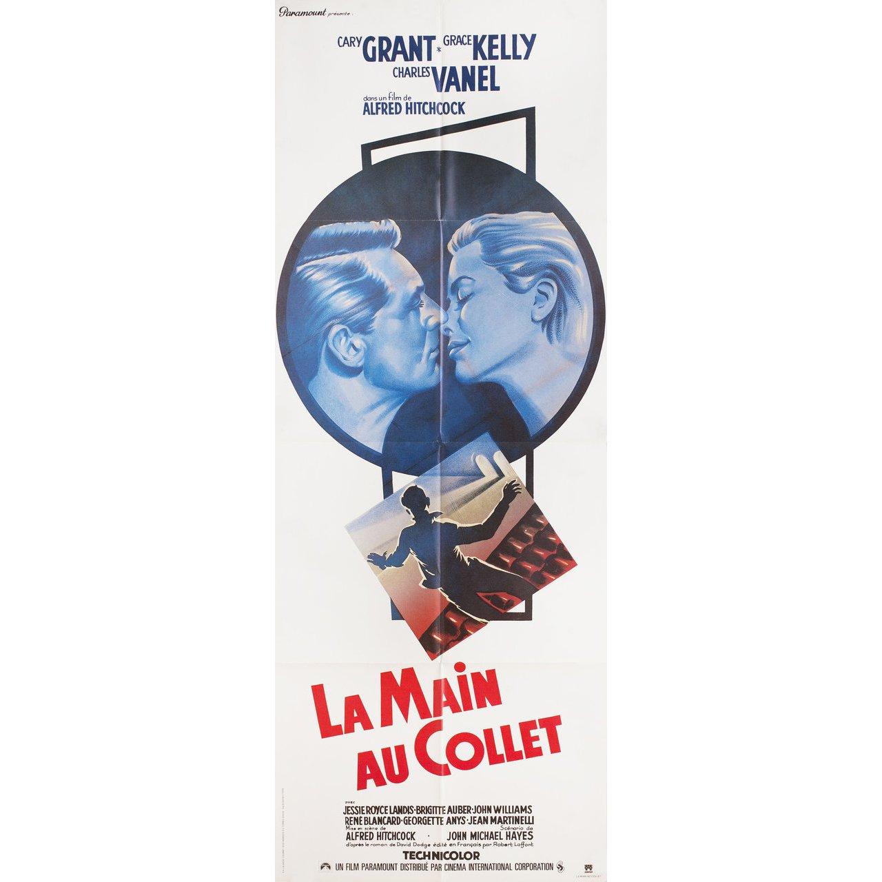 Original 1980s re-release French pantalon poster for the 1955 film To Catch a Thief directed by Alfred Hitchcock with Cary Grant / Grace Kelly / Jessie Royce Landis / John Williams. Very good-fine condition, folded. Many original posters were issued