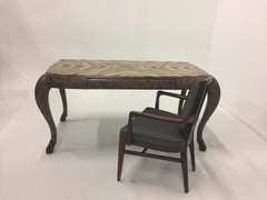 To Die for Maitland Smith Zebra Motif Leather Wrapped Desk