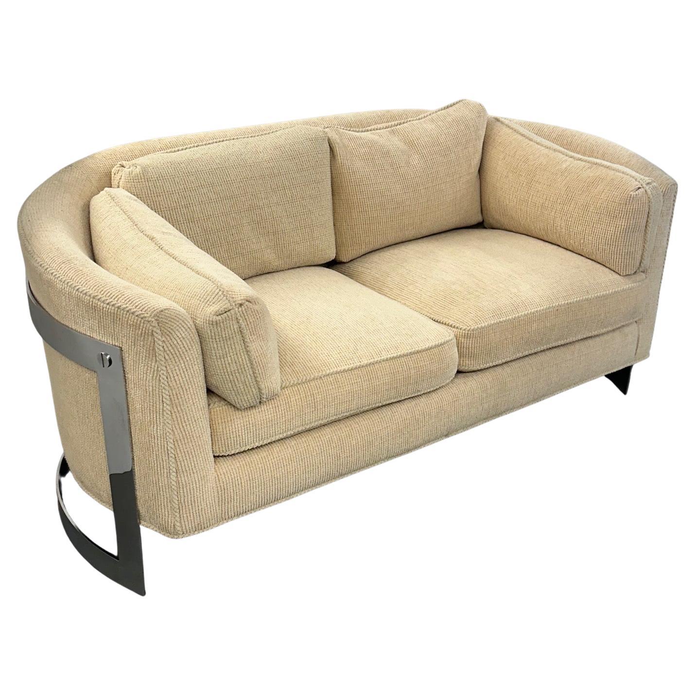 To Die For Plush Pace Chrom und neu gepolsterter Chenille Loveseat aus Chrom