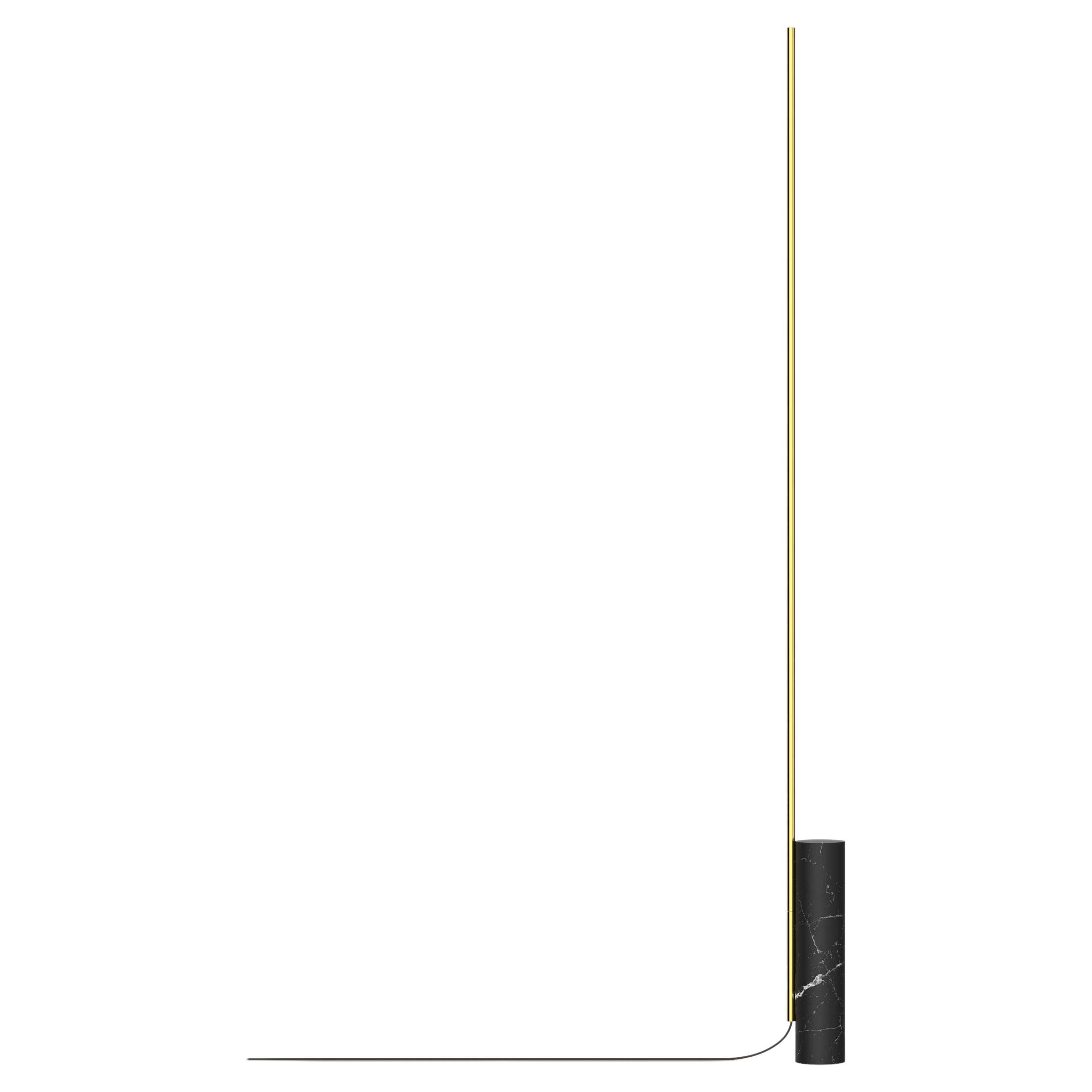 T.O Floor Lamp Black Marble Brass