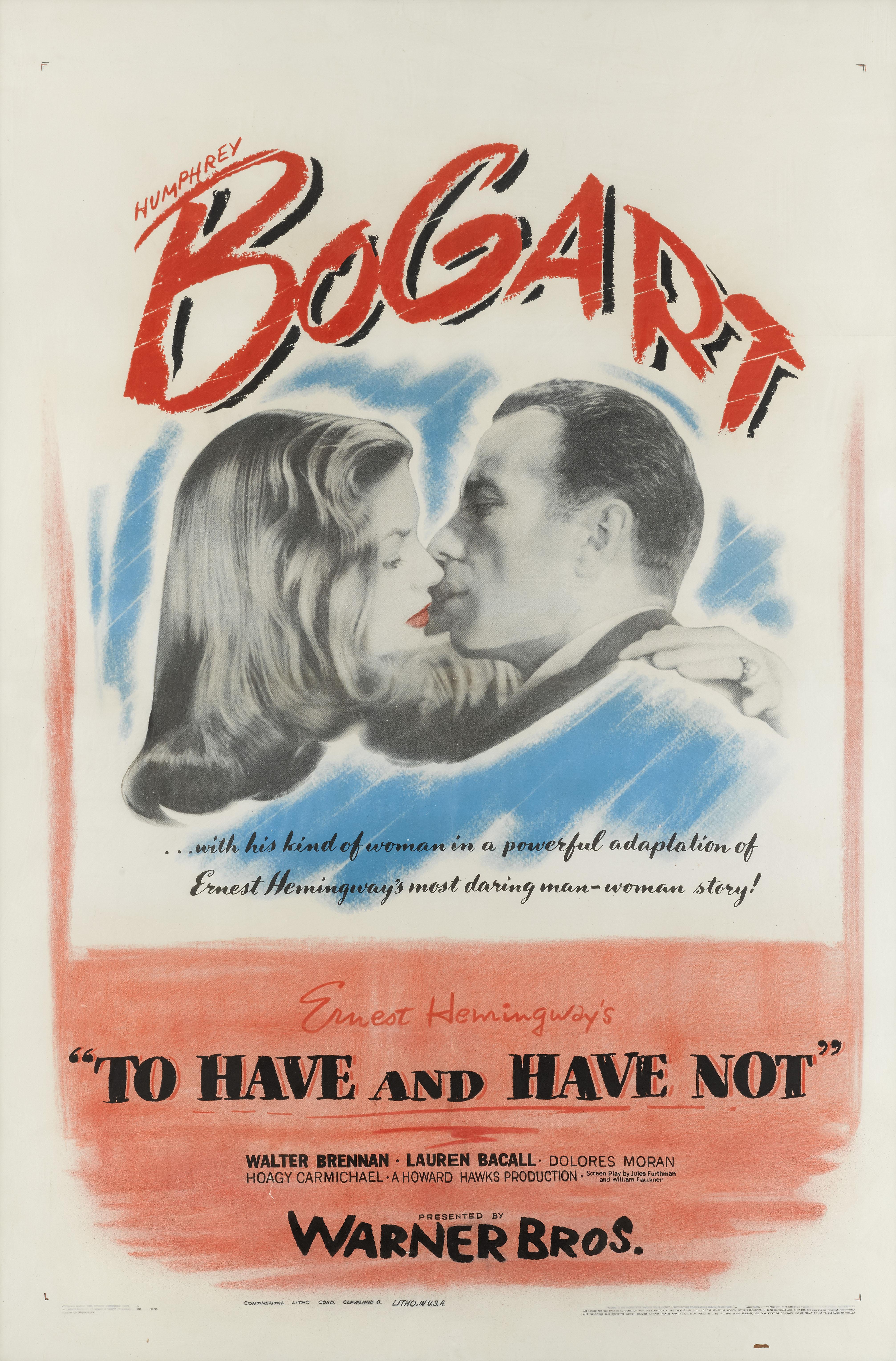 Affiche originale pour le film noir To Have and Have Not (1944).
Ce film met en vedette Humphrey Bogart et Lauren Bacall et a été réalisé par Howard Hawks.
Cette œuvre est doublée d'une toile de conservation et encadrée dans un bois de Sapele et un