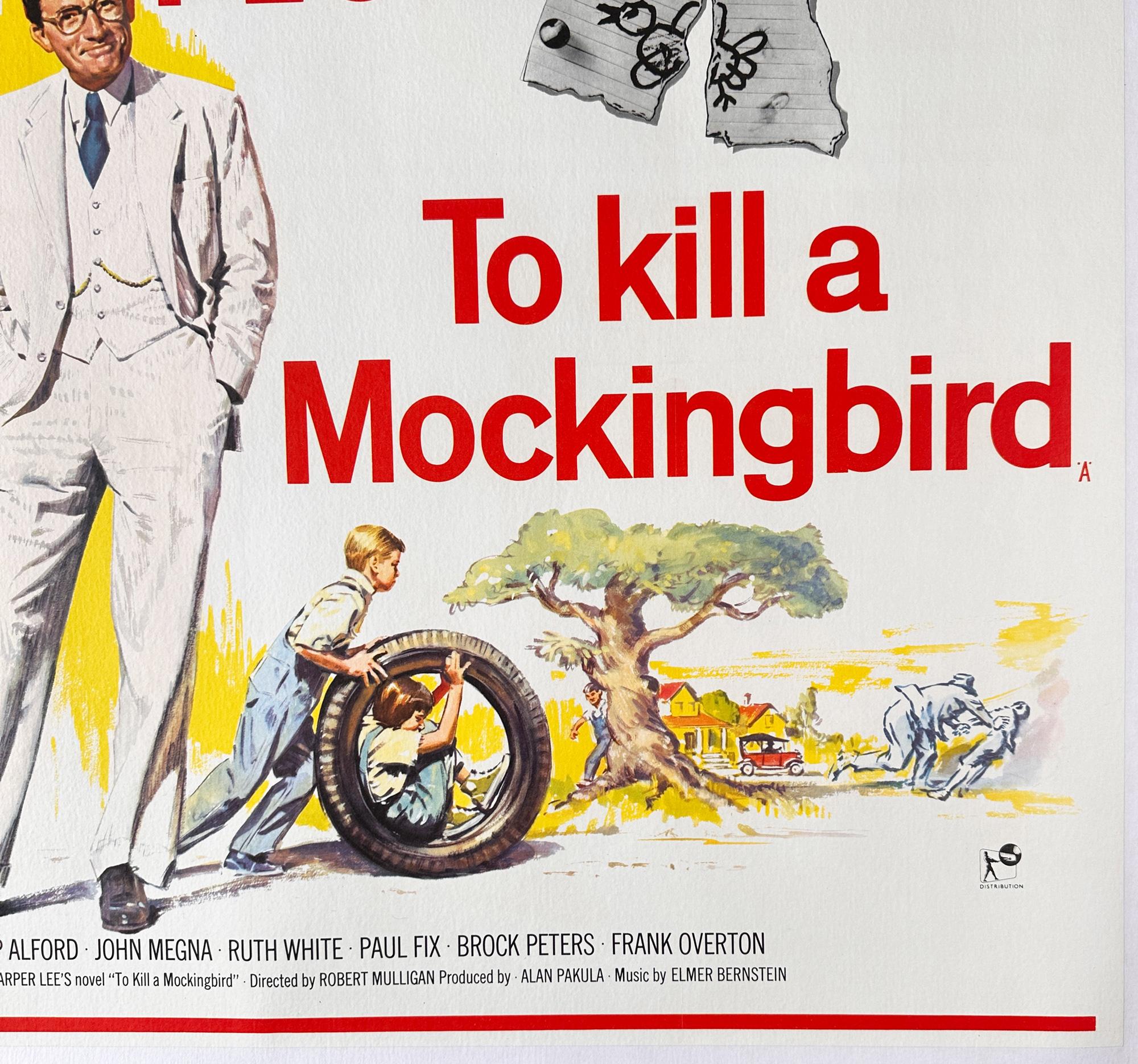 Linen To Kill a Mockingbird 1963 UK Quad Film Poster For Sale