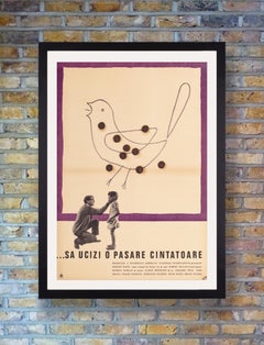 Poster cinematografico originale d'epoca di 'To Kill a Mockingbird', Romania, 1963