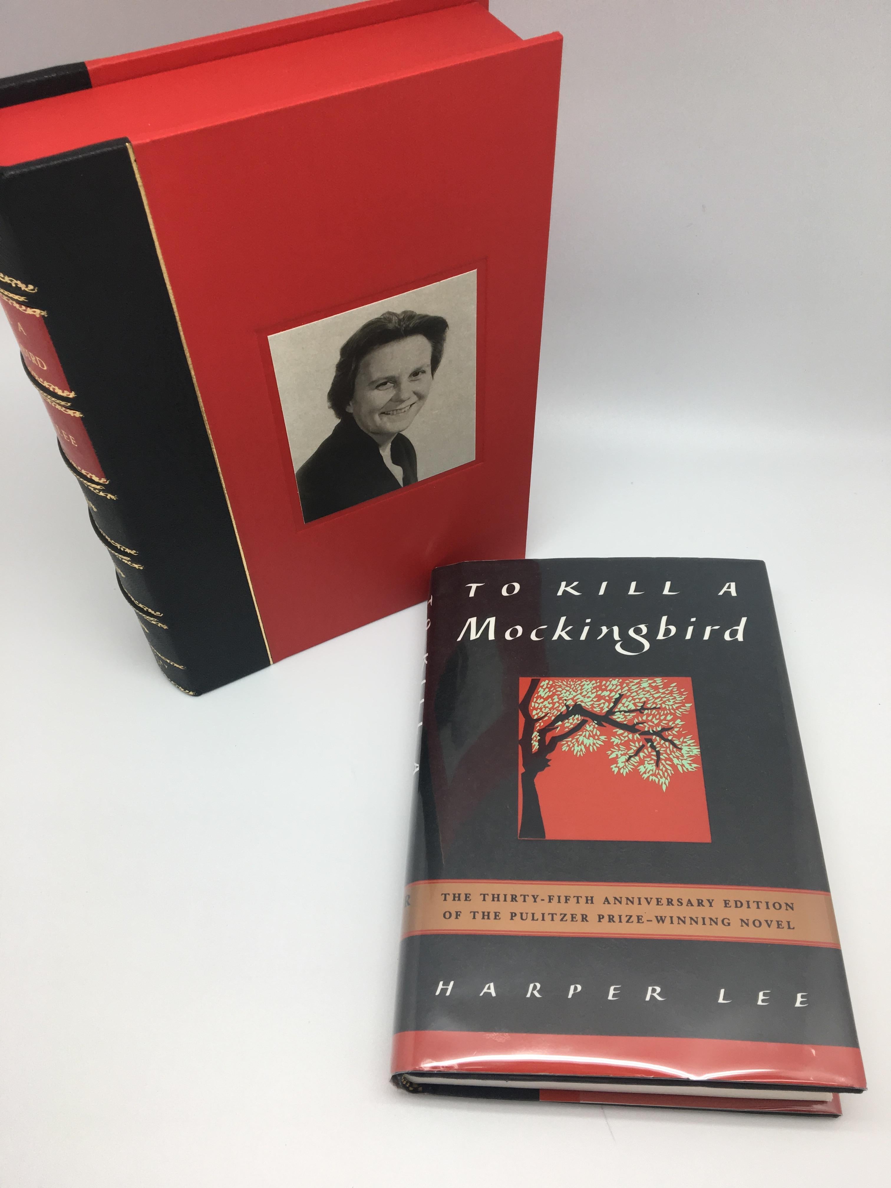 Lee, Harper. “To Kill a Mockingbird”. New York: HarperCollins Publishers Inc., 1995. Signed 35th anniversary hardcover edition. Presented in custom clamshell.

This 35th anniversary edition of To Kill a Mockingbird is signed by Harper Lee on the