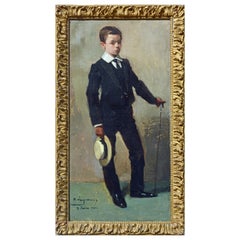 'To the Manor Born' Full Length Portrait by Maurice Wagemans, Belgian