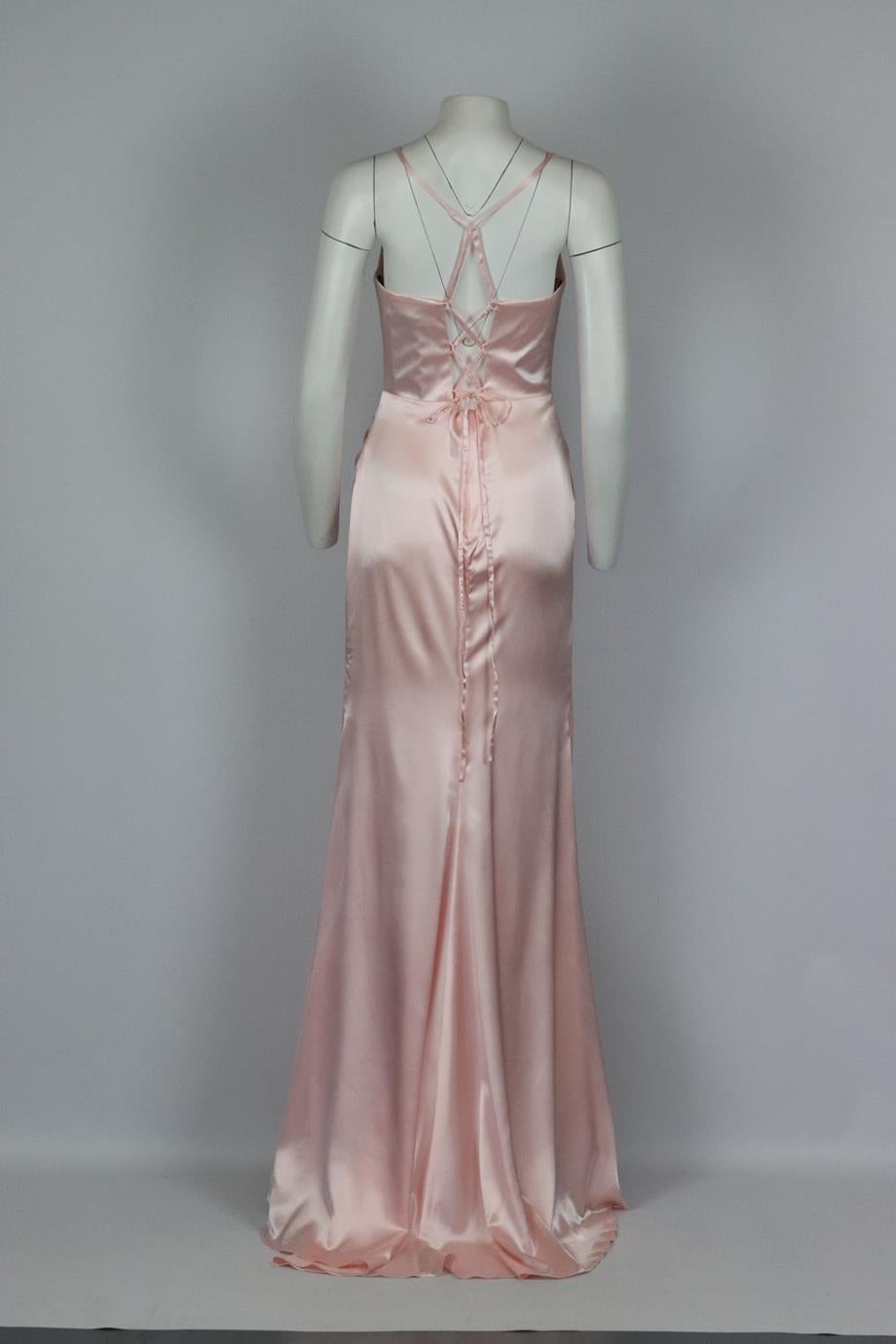 To The Nines Open Back Draped Satin Gown Uk 10 In Excellent Condition In London, GB