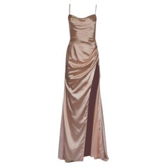 To The Nines Open Back Draped Satin Gown Uk 10