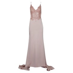 To The Nines Open Back Embellished Stretch Jersey Gown Uk 10