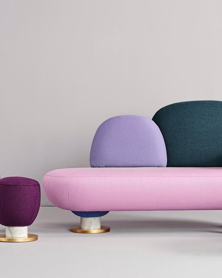 Toadstool Collection Ensemble Sofa, Table and Puffs, Masquespacio For Sale 6