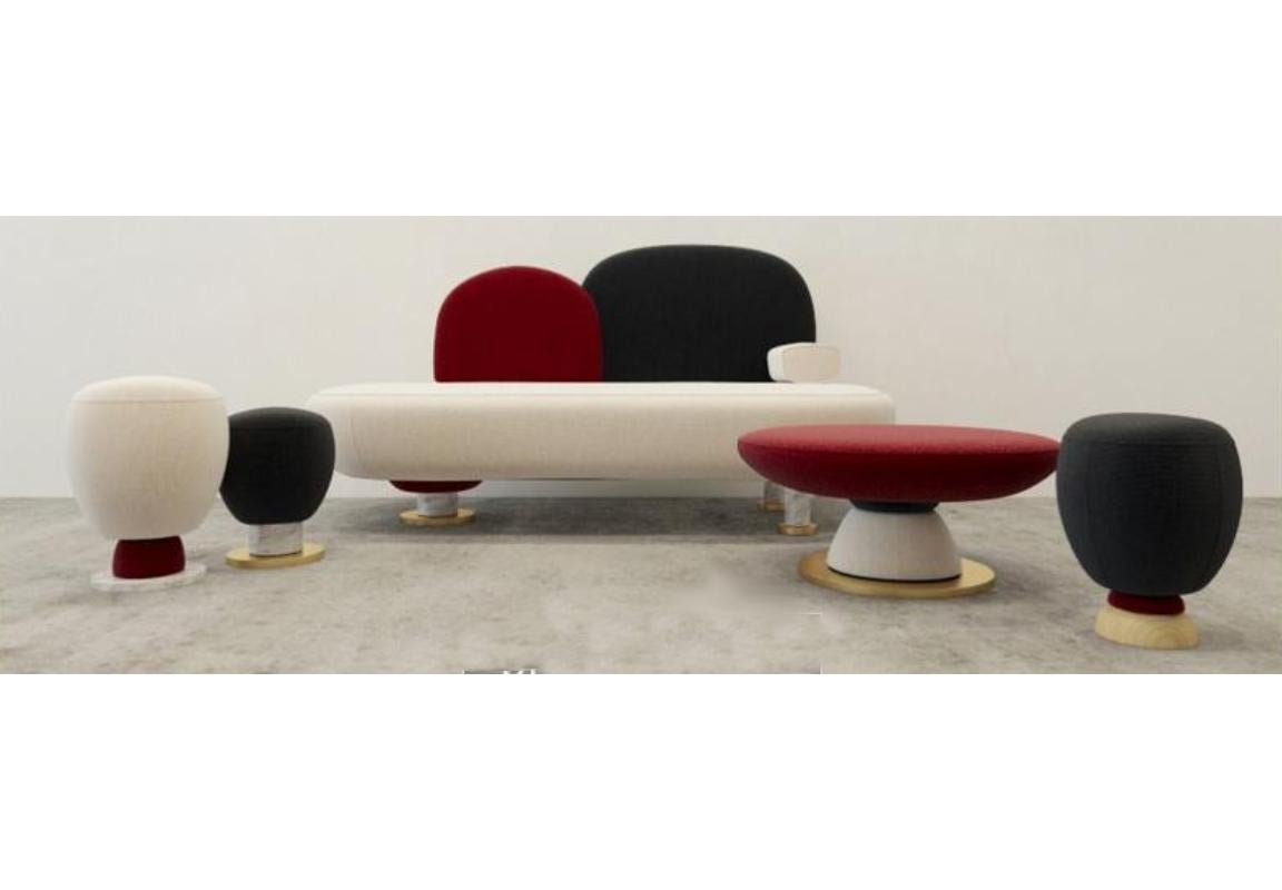 Toadstool Collection Ensemble Sofa, Table and Puffs, Masquespacio 6