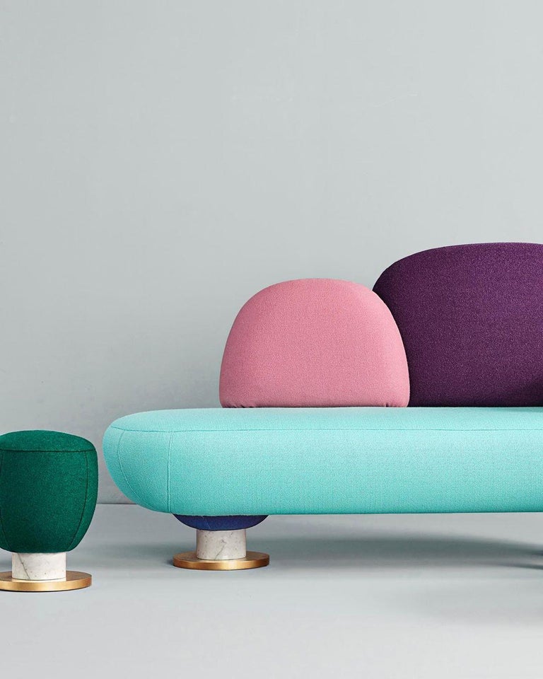 Modern Toadstool Collection Ensemble Sofa, Table and Puffs, Masquespacio For Sale