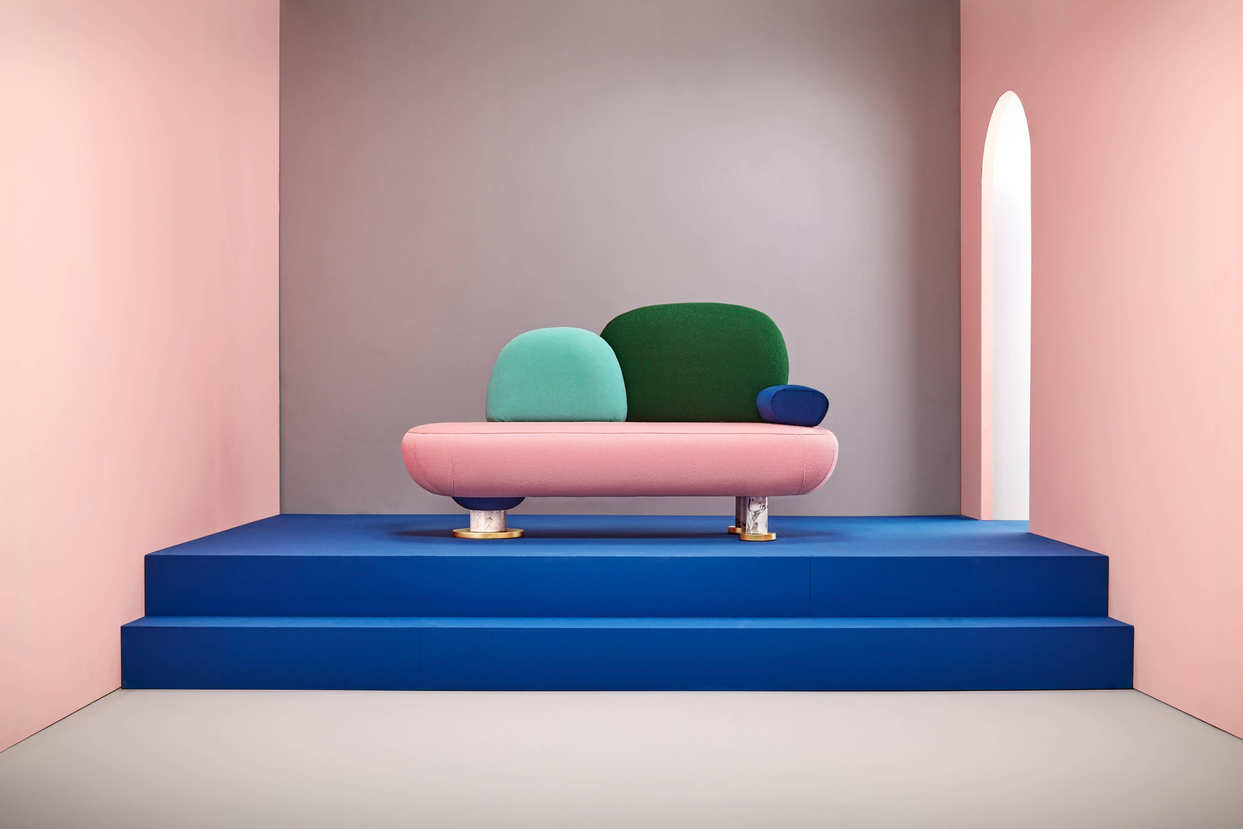 Upholstery Toadstool Collection Ensemble Sofa, Table and Puffs, Masquespacio