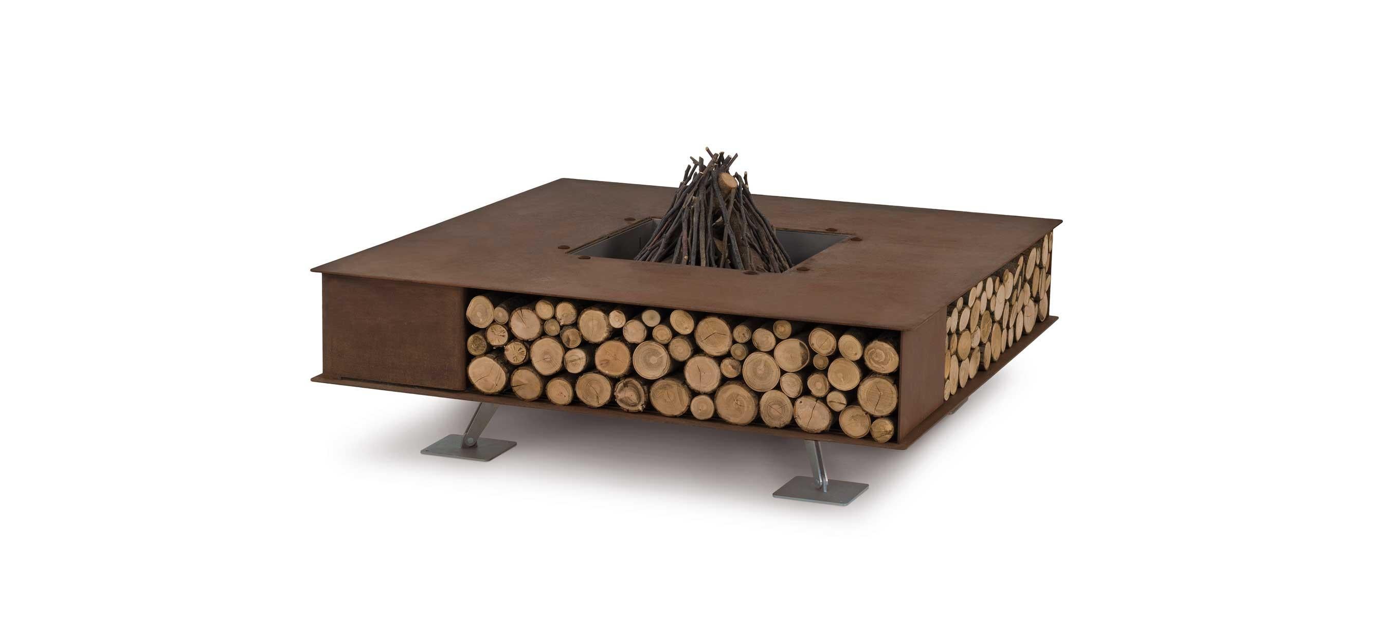 Toast fire pit by AK47 design

Steel fire pit 1250×1250 mm.
Toast is a wood-burning outdoor fire pit.
Design and art blend to present the fire with a contemporary style.
Ideal for places where the space is limited, as gardens, terraces, hotels