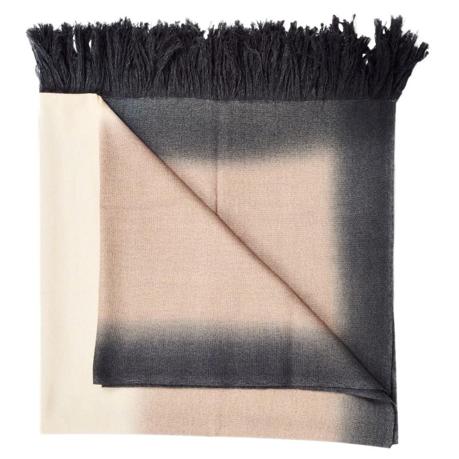 Terra Handloom Merino Throw / Blanket In Stripes Design, Soft Neutral Color For Sale at 1stDibs