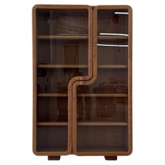 Handmade Cherry Wood Toba Cabinet with Glass Doors, Made in Chicago