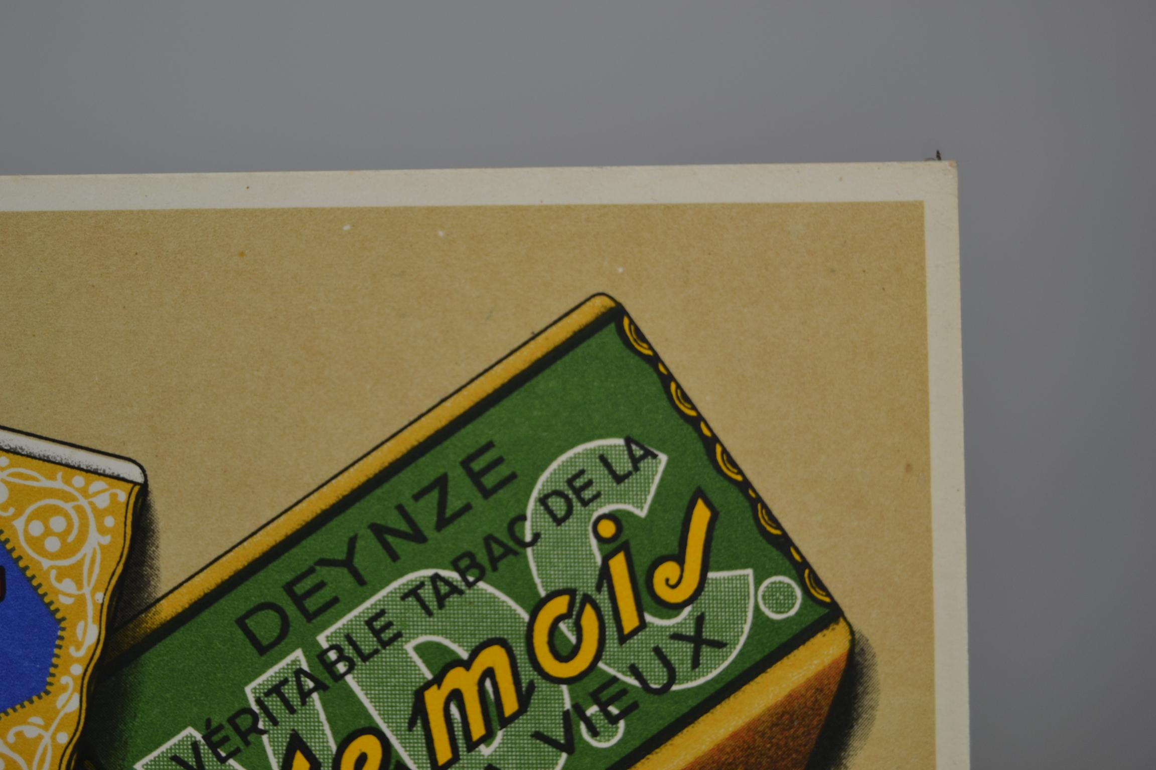 Werbeschild für Tabak, Belgien, 1950er Jahre im Angebot 7