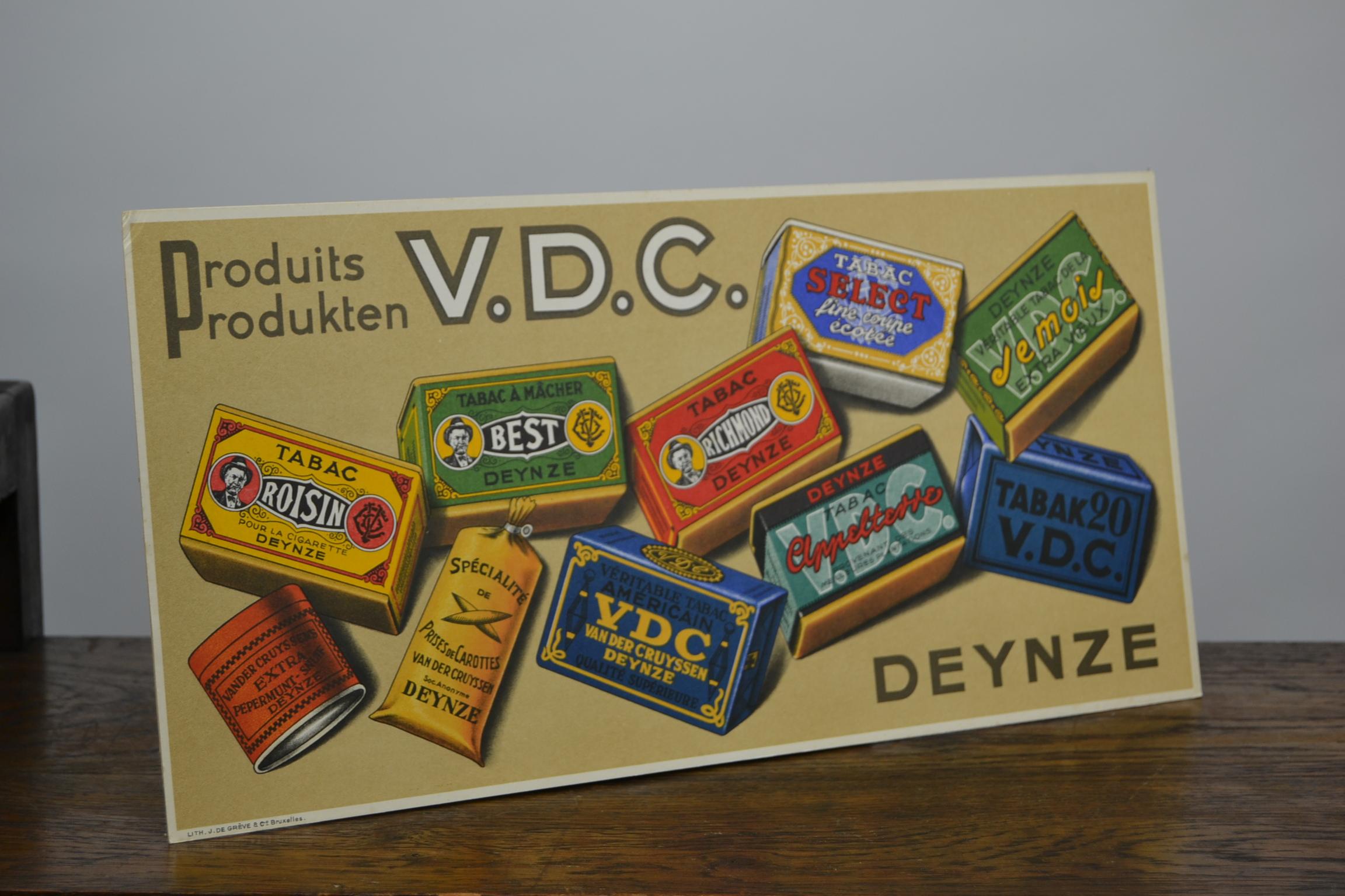 Werbeschild für Tabak, Belgien, 1950er Jahre im Angebot 10