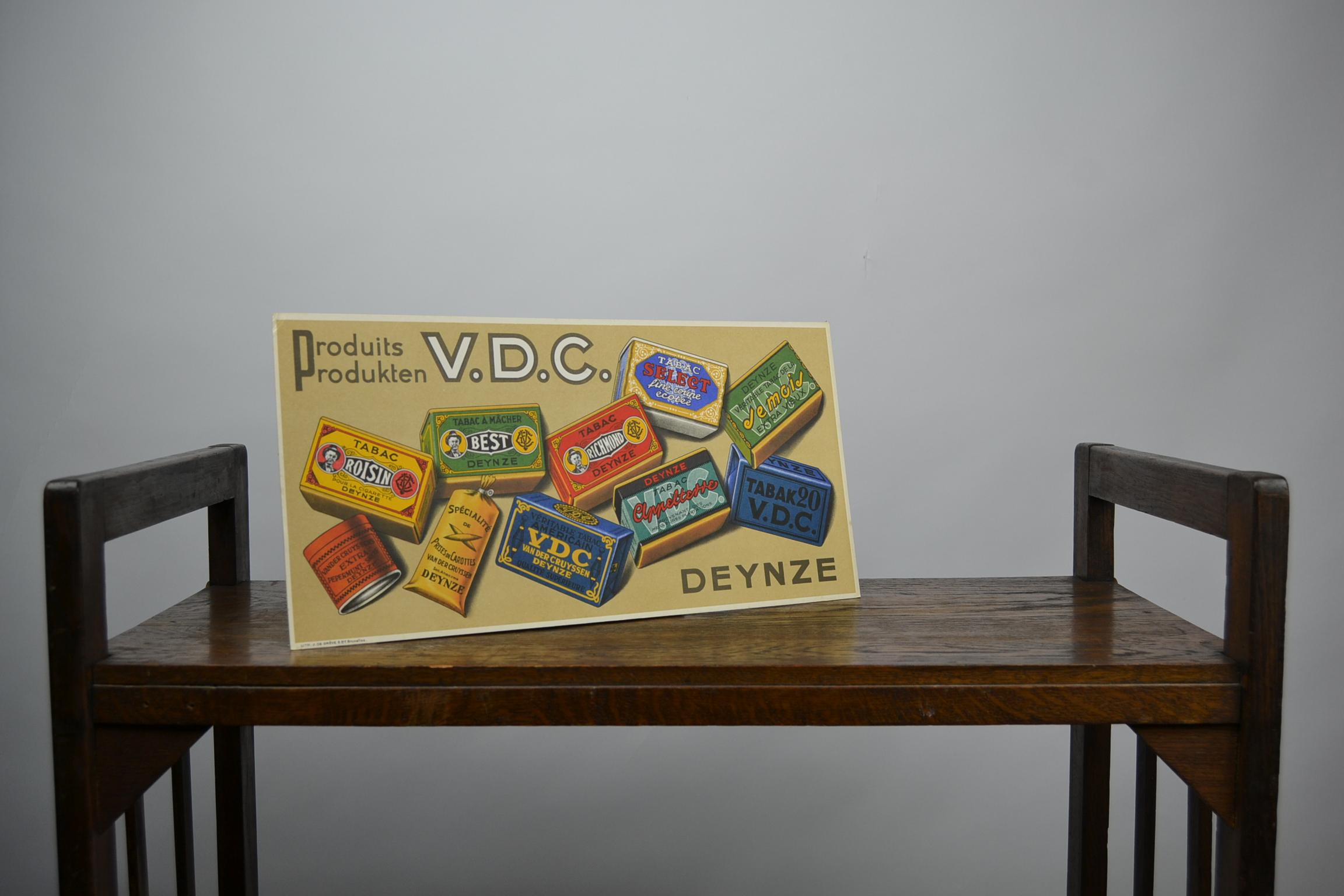 Belge Panneau publicitaire vintage pour le tabac, Belgique, années 1950 en vente
