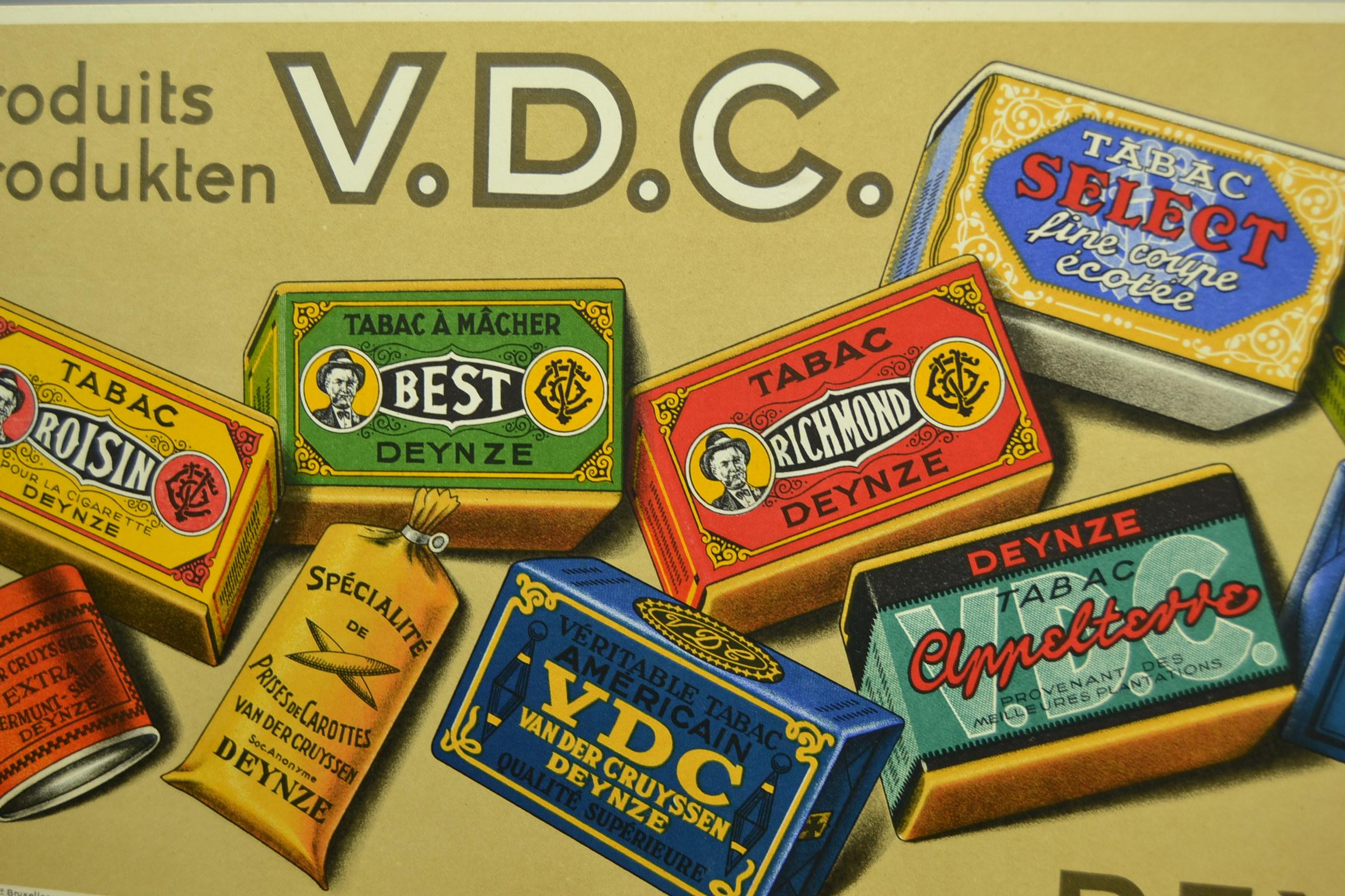 Panneau publicitaire vintage pour le tabac, Belgique, années 1950 en vente 3