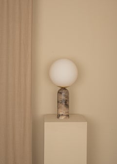 Tobacco Alabaster and Brass Atlas Table Lamp by Simone & Marcel