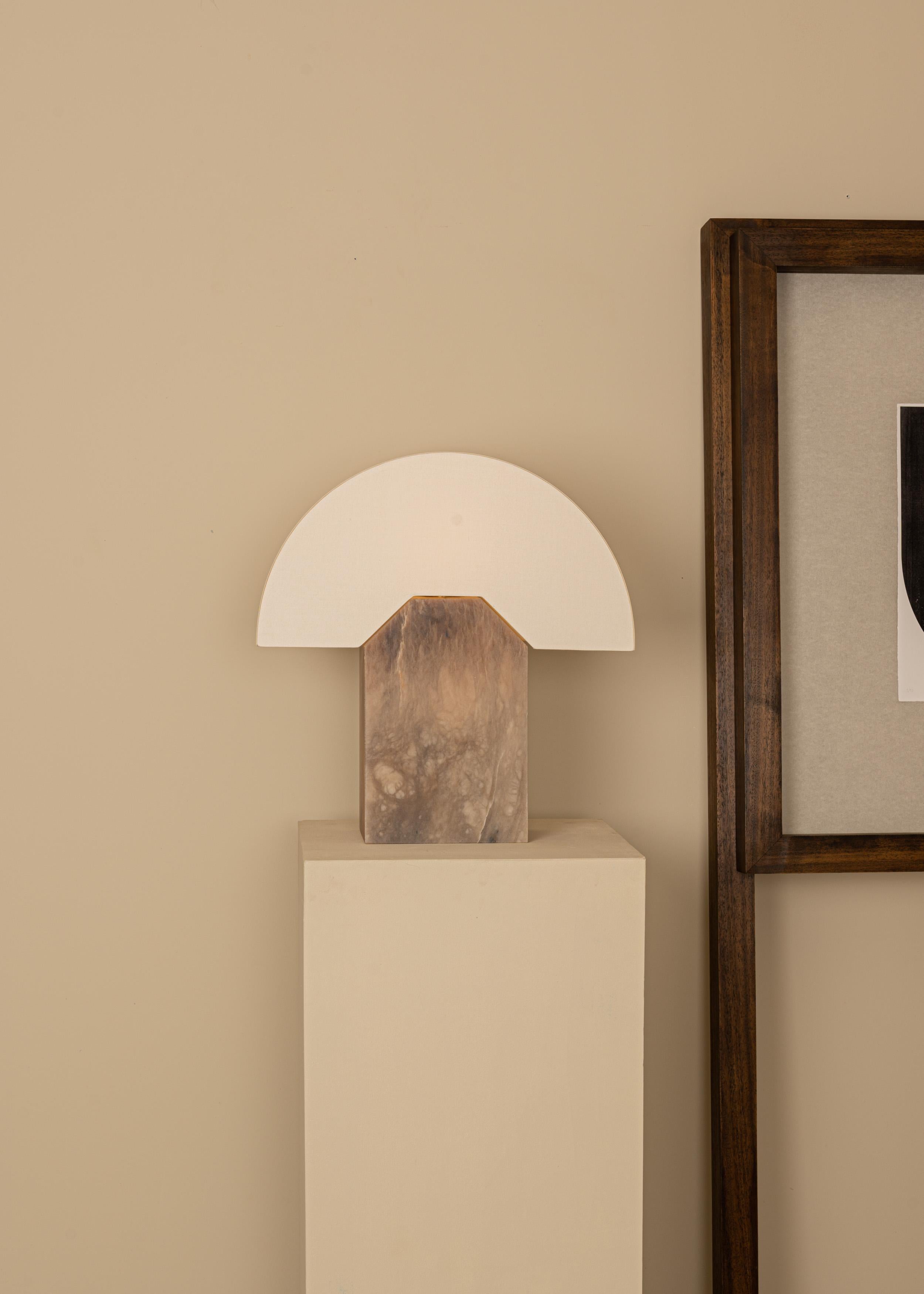 Post-Modern Tobacco Alabaster Edna Table Lamp by Simone & Marcel For Sale