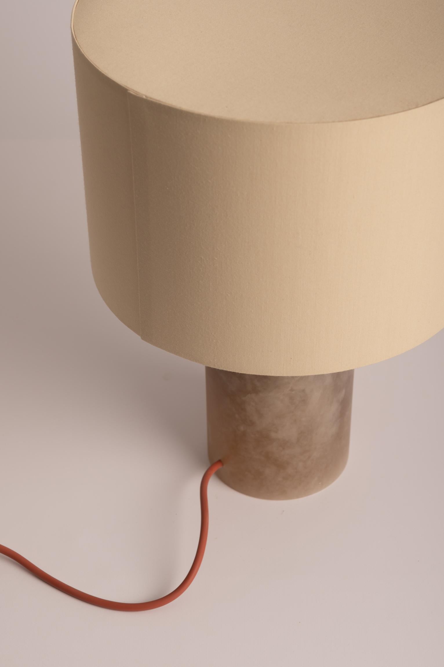 Post-Modern Tobacco Alabaster Josef Table Lamp by Simone & Marcel For Sale