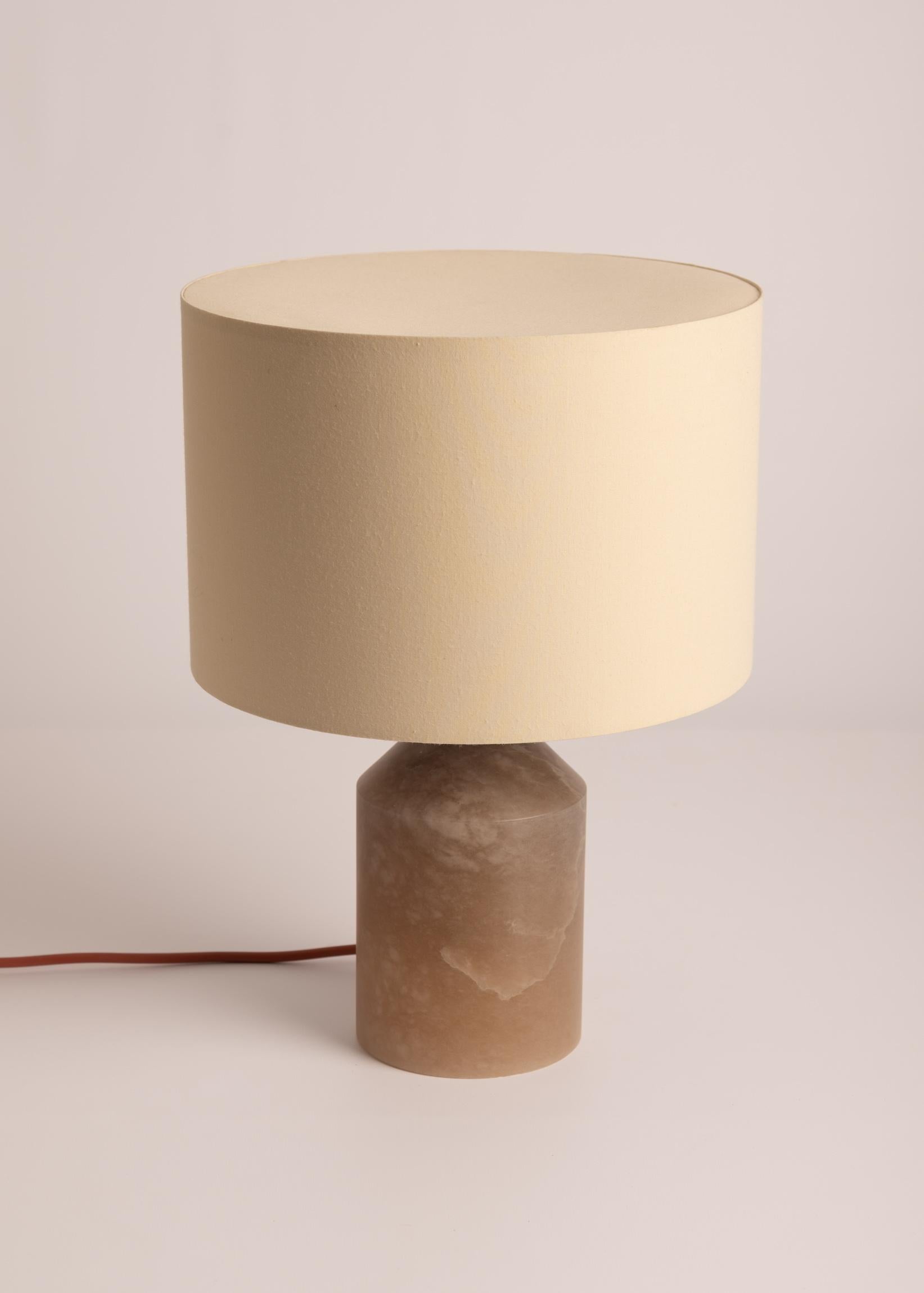 Other Tobacco Alabaster Josef Table Lamp by Simone & Marcel For Sale