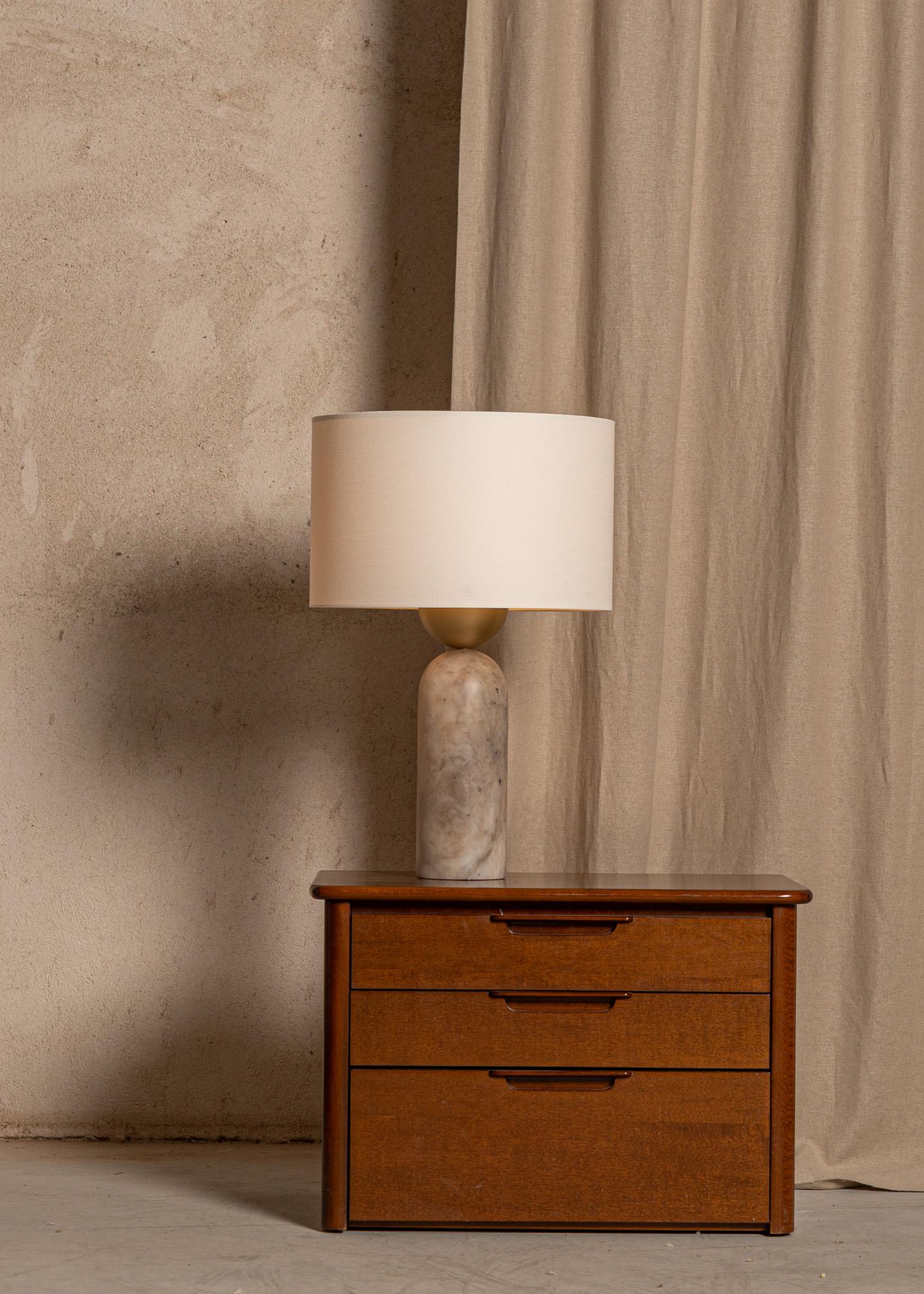 Contemporary Tobacco Alabaster Peona Table Lamp by Simone & Marcel For Sale