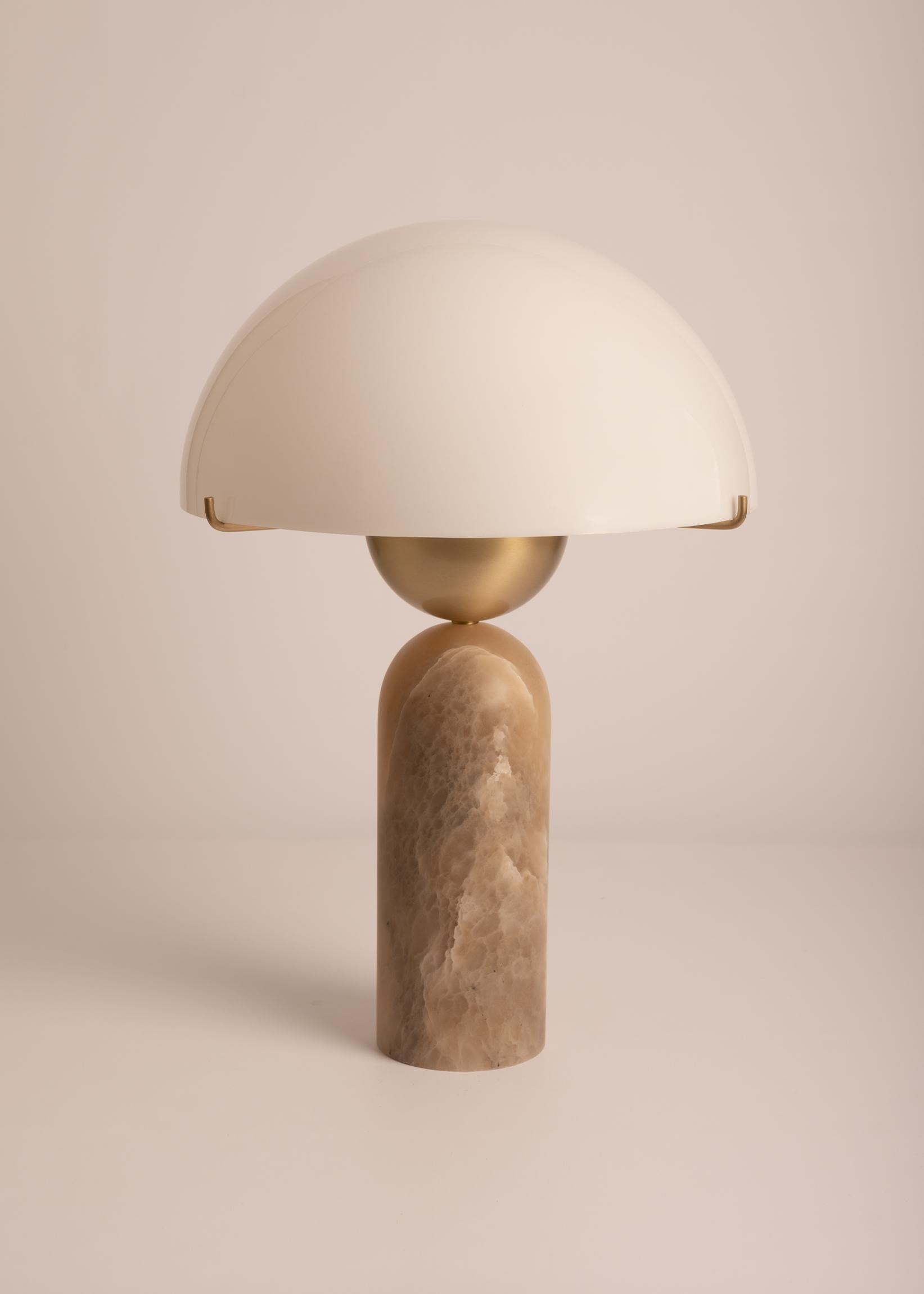 Tobacco Alabaster Peono Table Lamp by Simone & Marcel
Dimensions: Ø 40.6 x H 56 cm.
Materials: Brass, acrylic and tobacco alabaster.

Also available in different marble, wood and alabaster options and finishes. Custom options available on request.