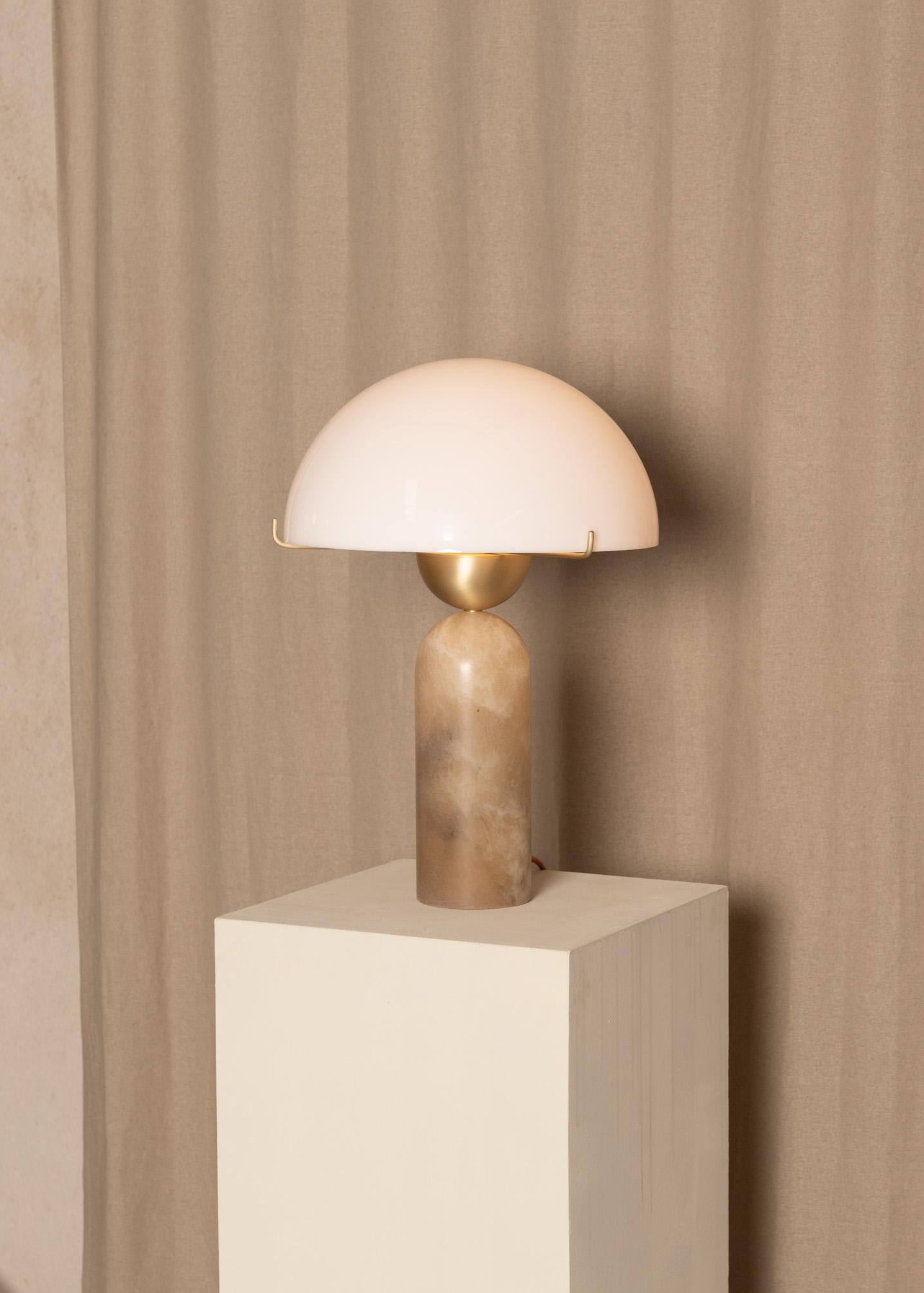 Other Tobacco Alabaster Peono Table Lamp by Simone & Marcel For Sale