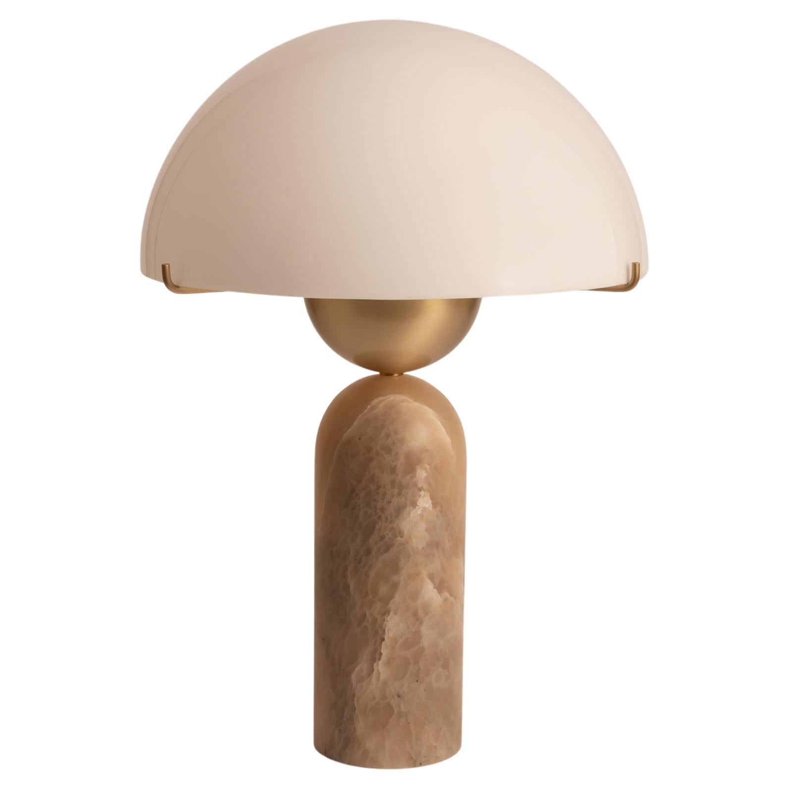 Tobacco Alabaster Peono Table Lamp by Simone & Marcel For Sale