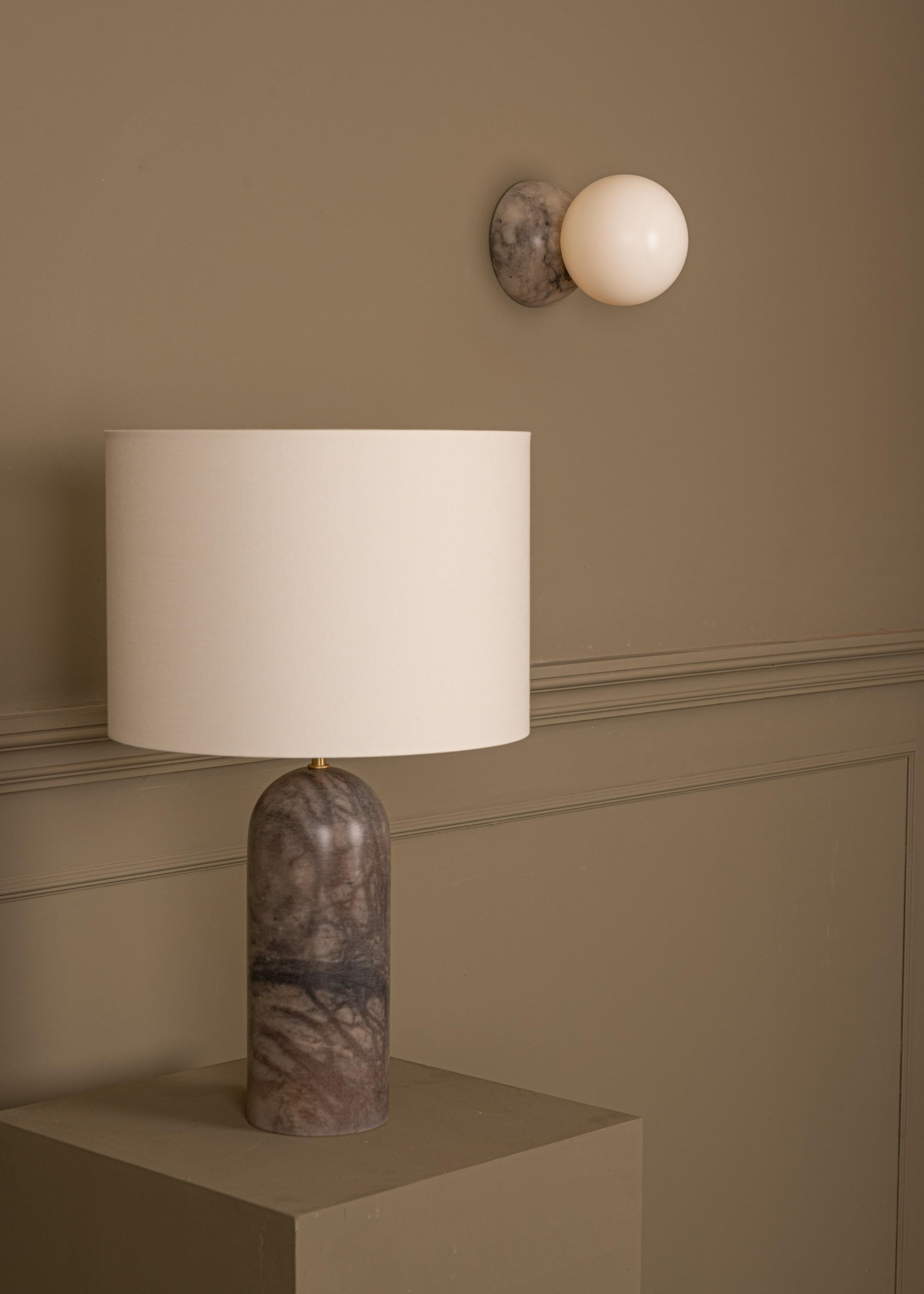 Tobacco Alabaster Pura Table Lamp by Simone & Marcel For Sale 2