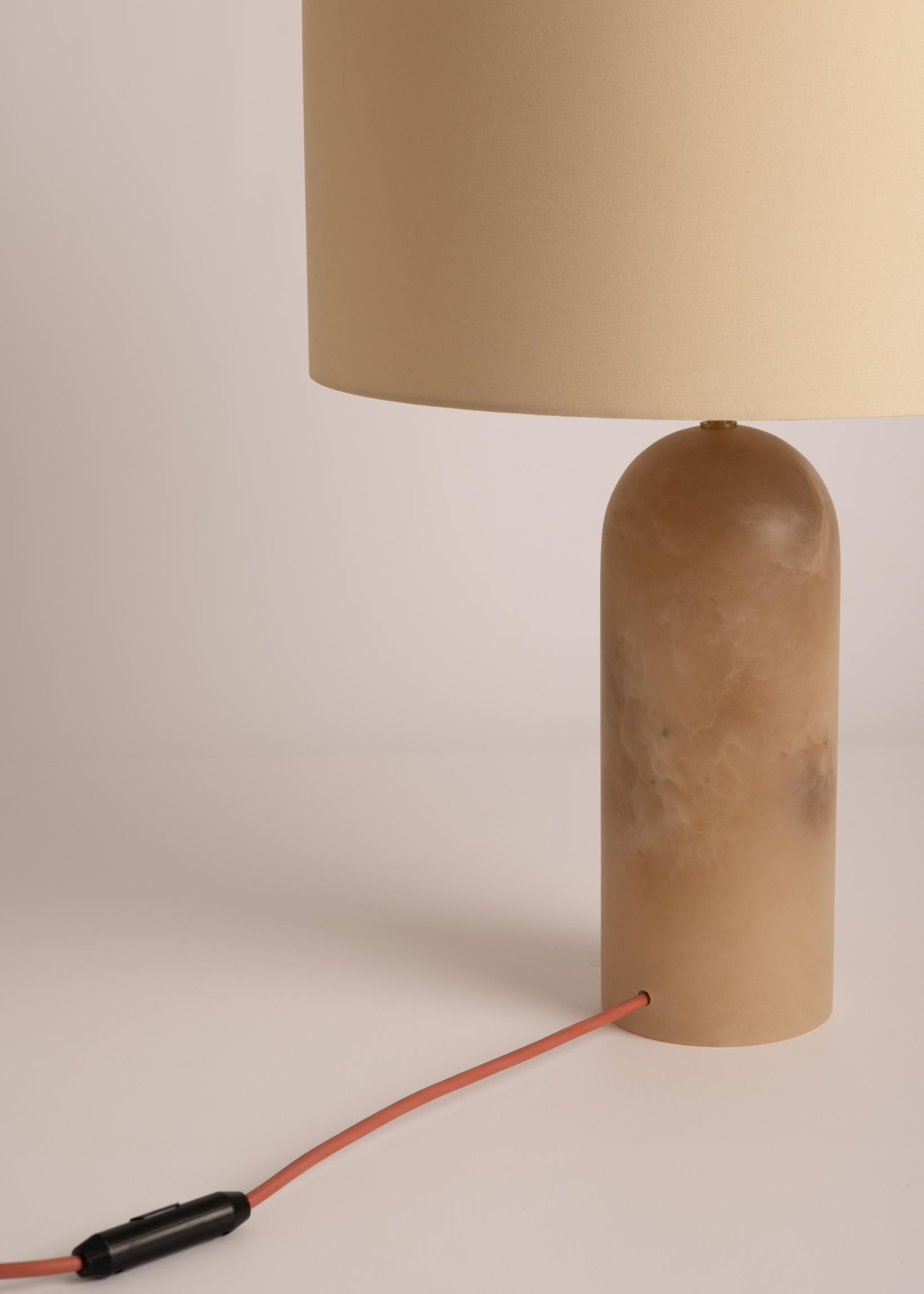 Post-Modern Tobacco Alabaster Pura Table Lamp by Simone & Marcel For Sale