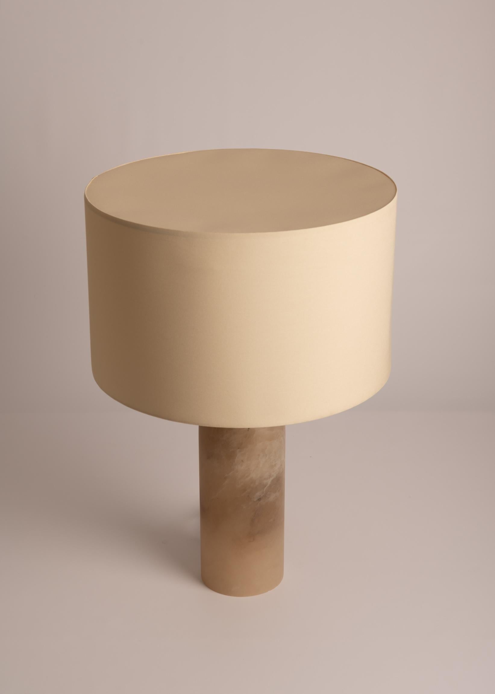 Other Tobacco Alabaster Pura Table Lamp by Simone & Marcel For Sale