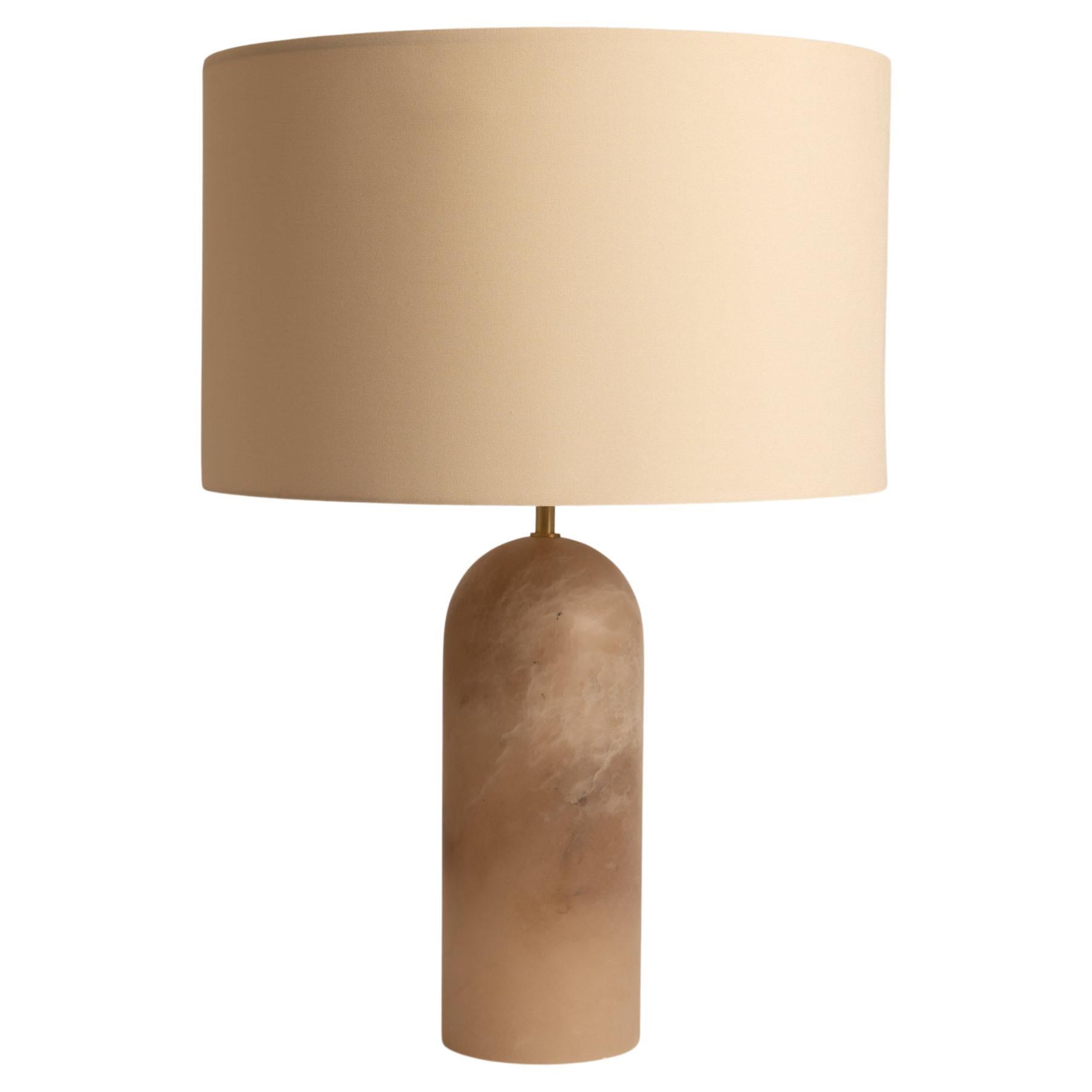 Tobacco Alabaster Pura Table Lamp by Simone & Marcel For Sale