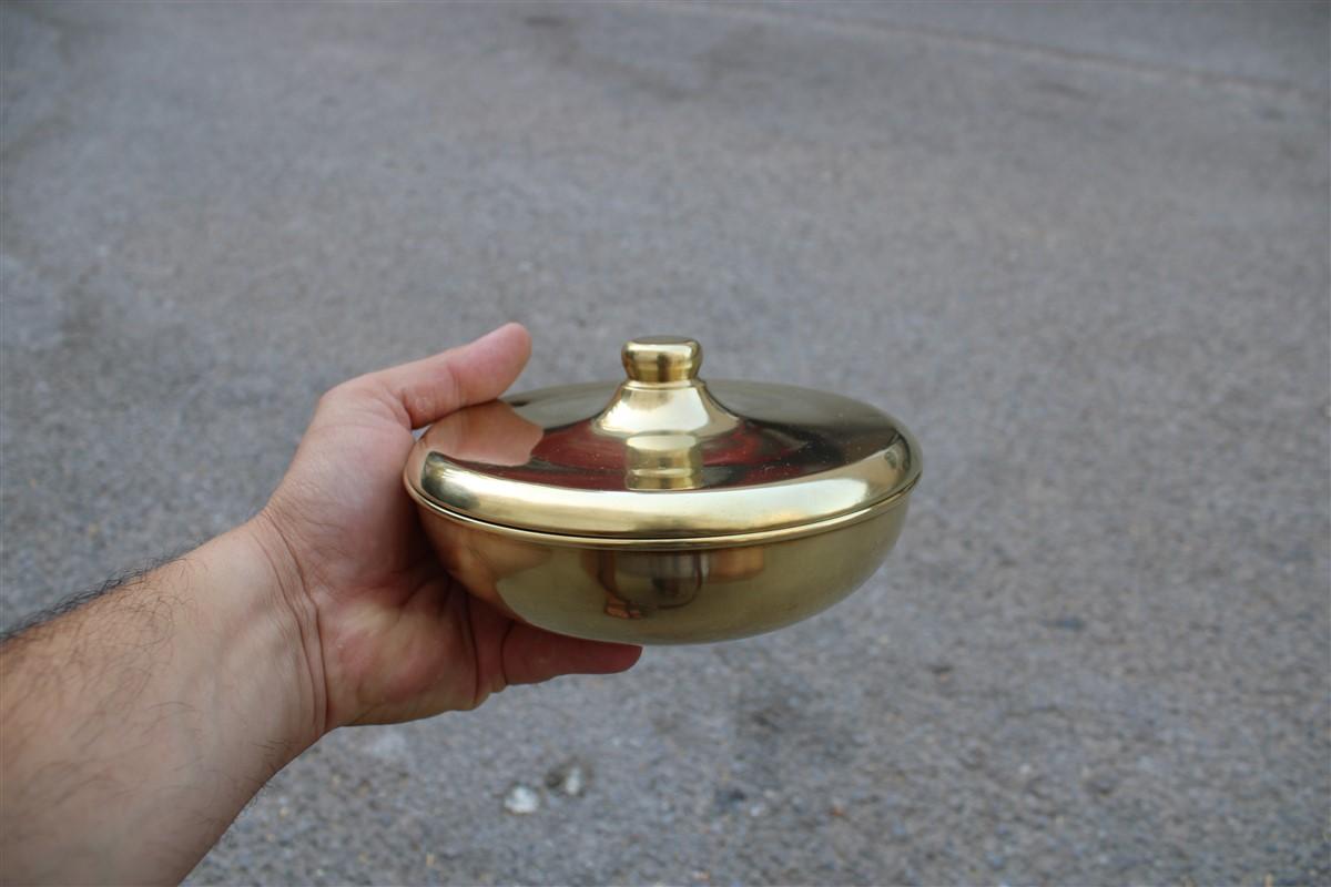 Late 20th Century Tobacco Box from the 1970s Italian Design Solid Brass For Sale