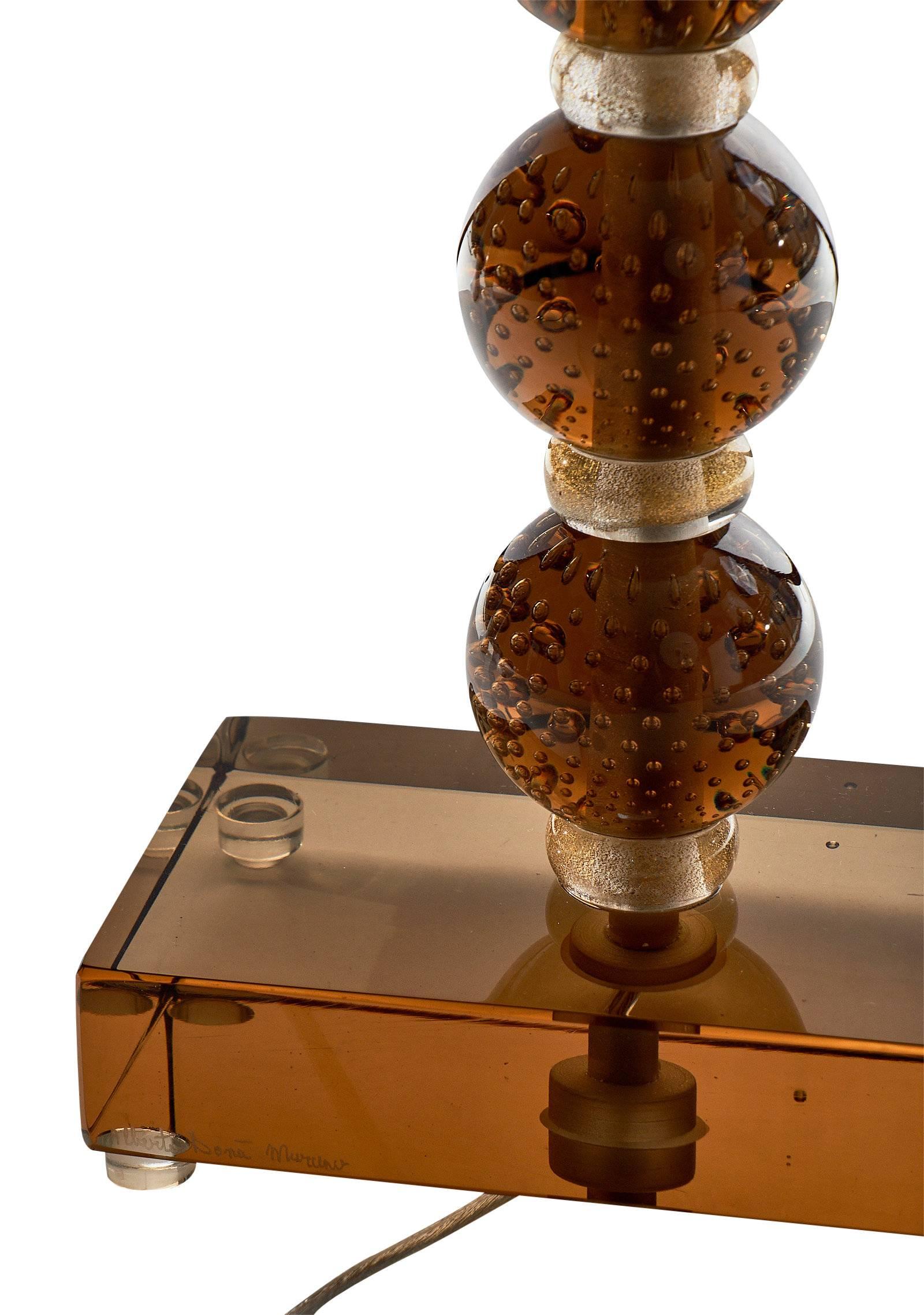 Tobacco Colored Murano Glass Lamps For Sale 5