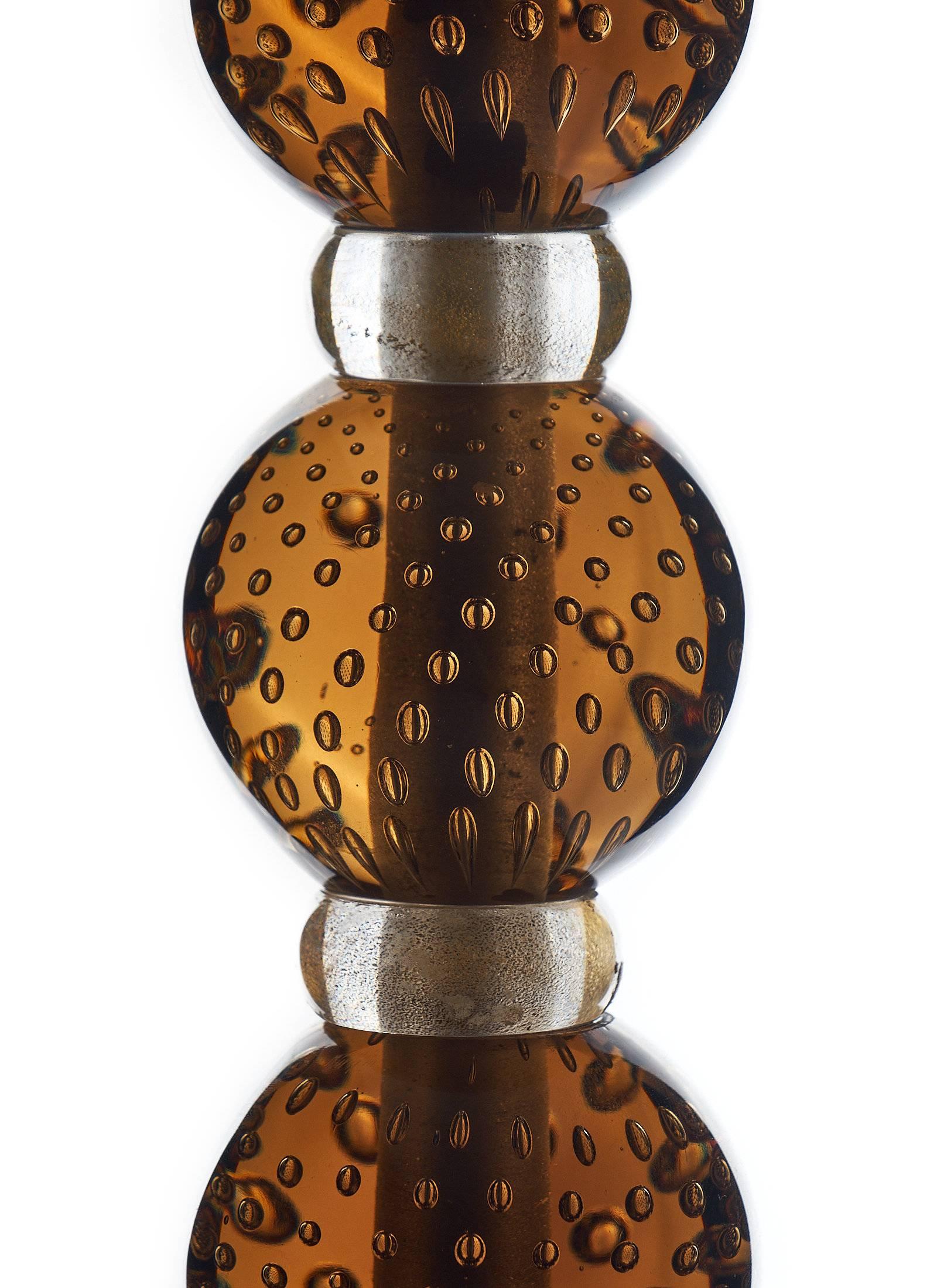 Tobacco Colored Murano Glass Lamps For Sale 1