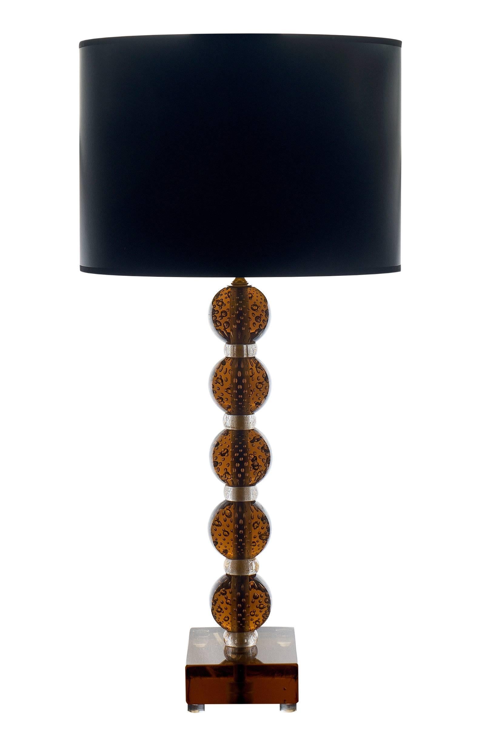 Tobacco Colored Murano Glass Lamps For Sale 2