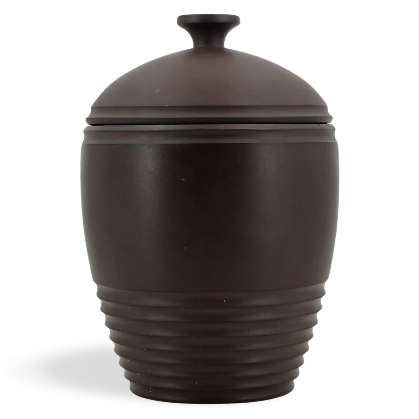 Turned Tobacco Jar, by Keith Murray for Wedgwood, circa 1930 For Sale